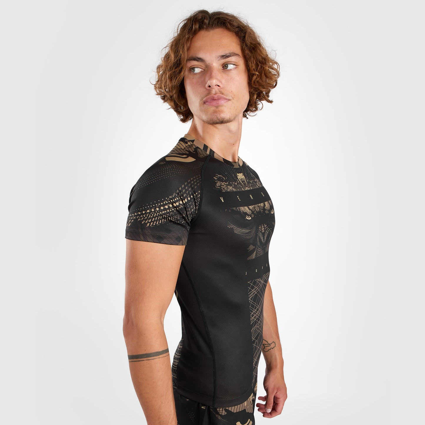 Venum Gorilla Jungle Rashguard Korte Mouwen - Zwart/Zand