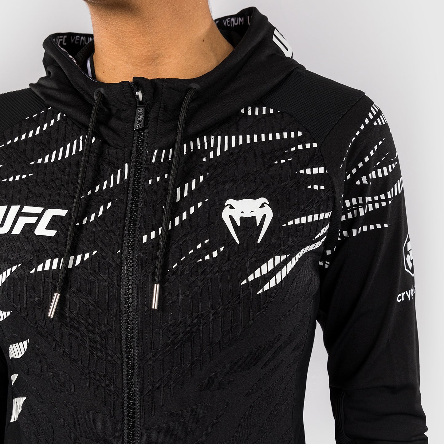 UFC Fusion by Venum Personalized Authentic Fight Night Hoodie voor Dames - Zwart