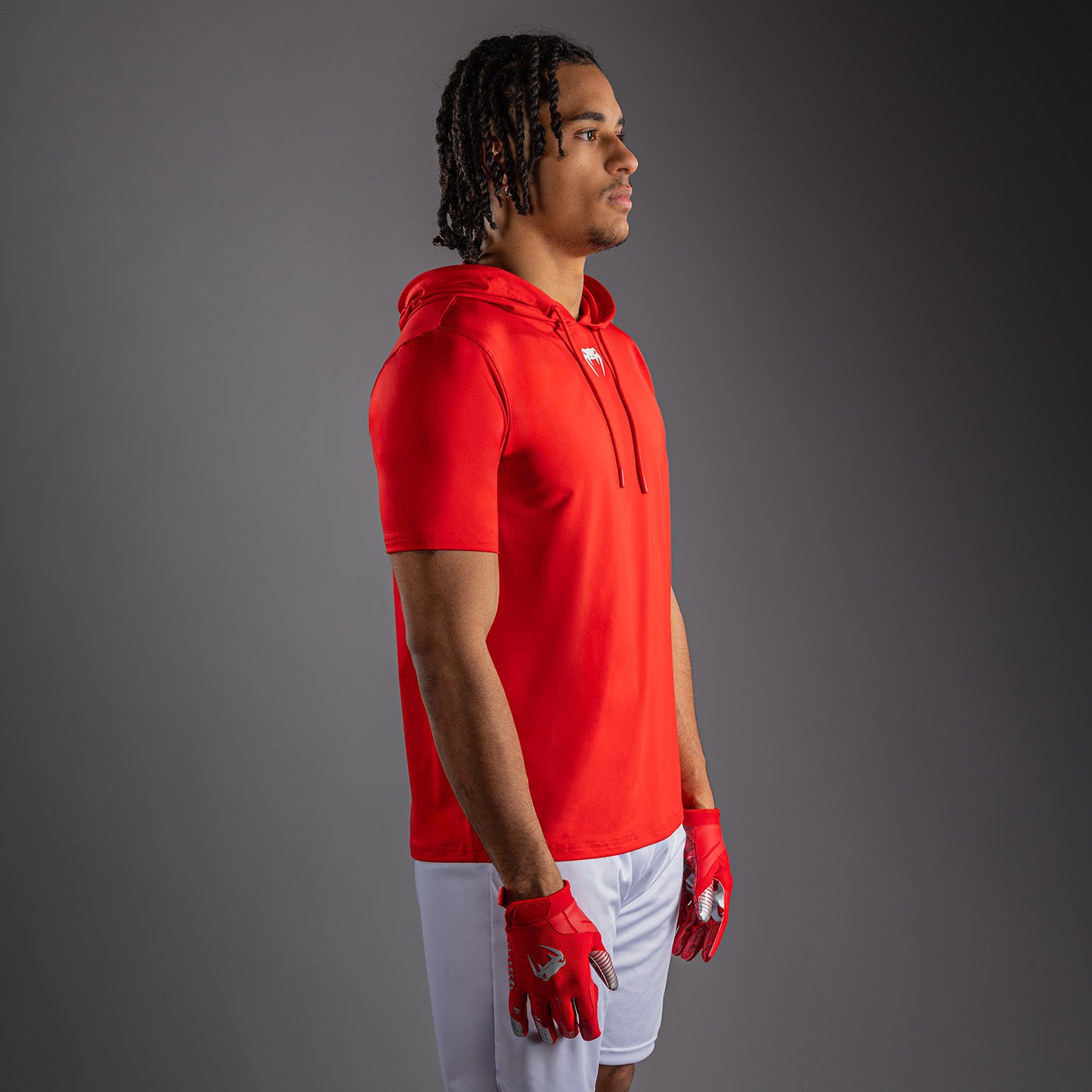 Venum Elite Dry Tech Hoodie met korte mouwen - Rood
