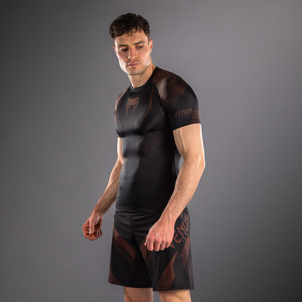Venum No-Gi 6.0 Rashguard met korte mouwen - Zwart/Bruin