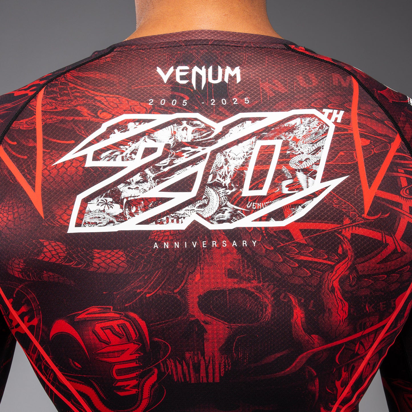 Venum 20th Anniversary Rashguard met lange mouwen - Zwart/Rood