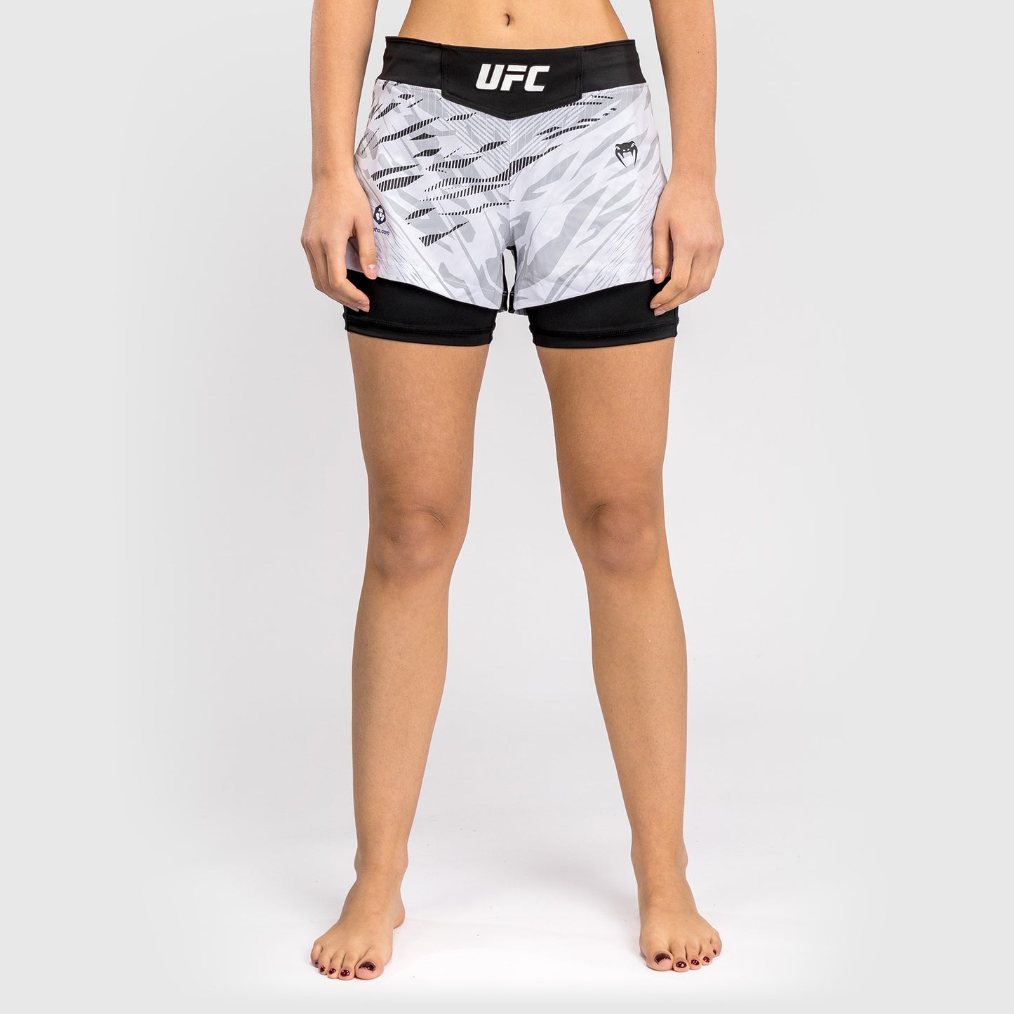 UFC Fusion by Venum Personalized Authentic Fight Night Fight Shorts voor Dames - Wit