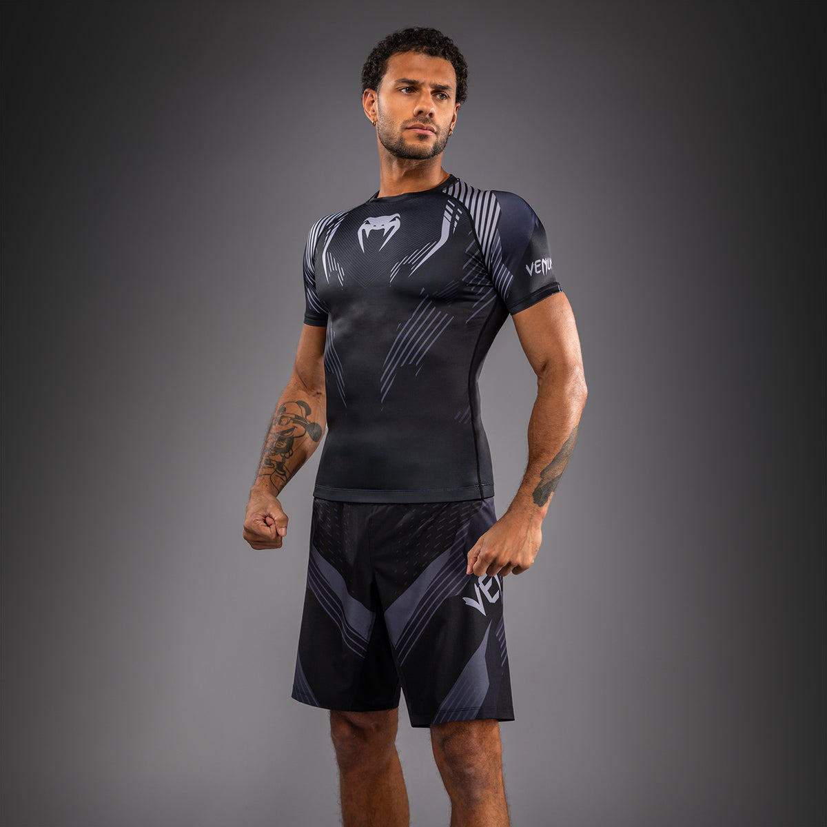 Venum No-Gi 6.0 Rashguard met korte mouwen - Zwart/Grijs