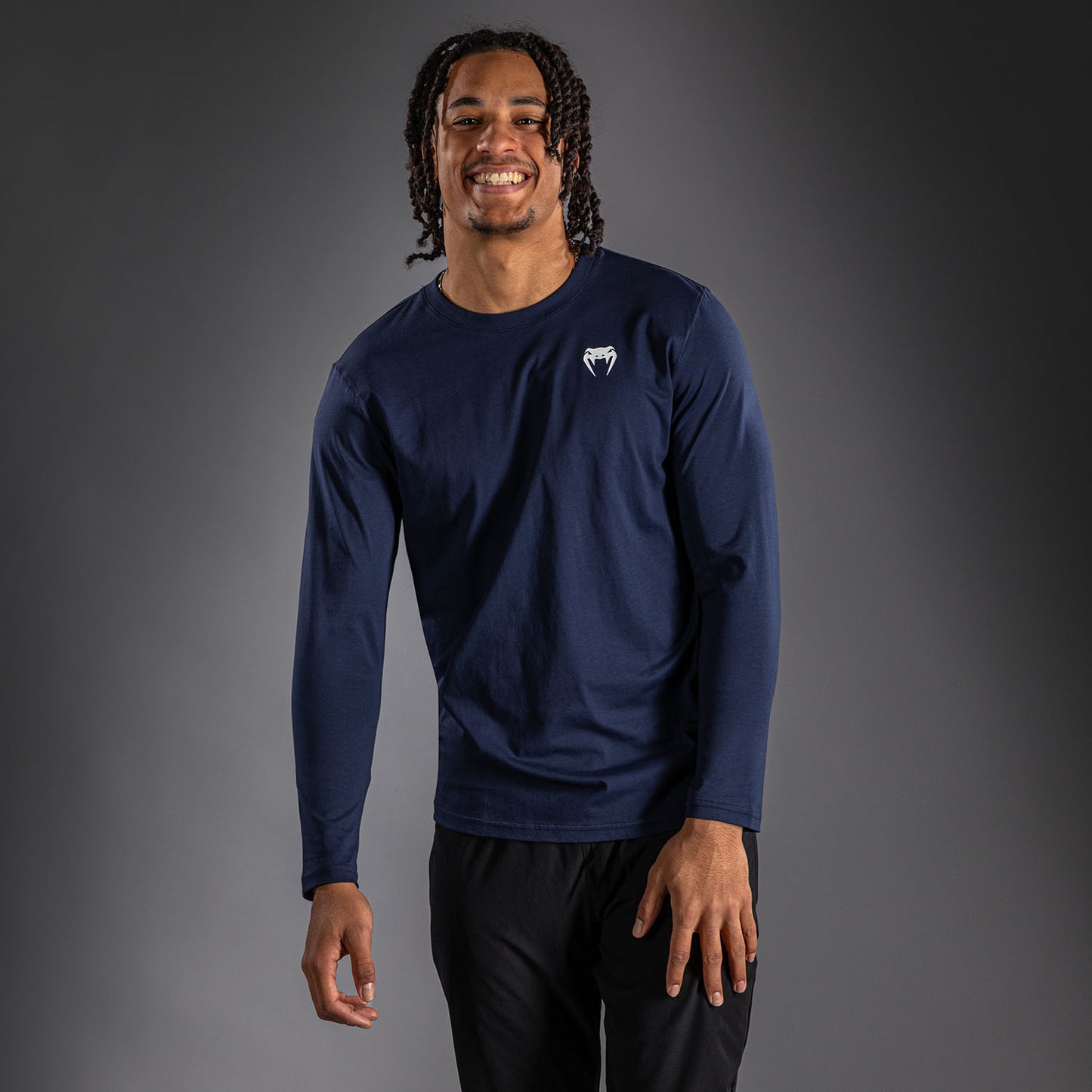 Venum Lineup T-shirt met lange mouwen Navy - Blauw/Wit