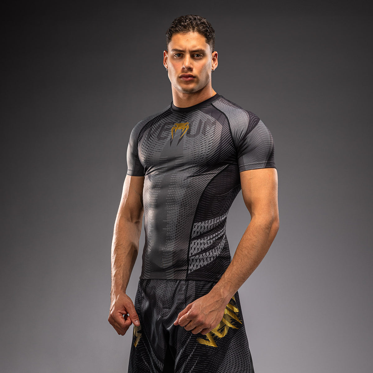 Venum Galactic 3.0 Rashguard met korte mouwen - Zwart/Goud
