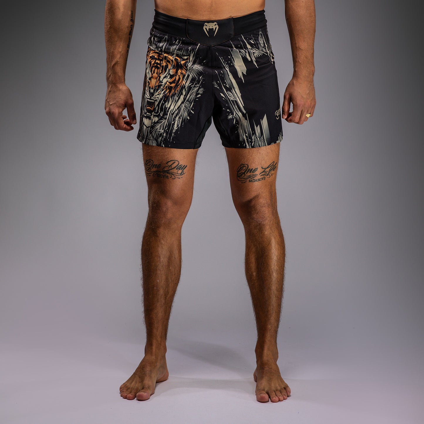 Venum Tiger Fight Shorts Heren - Zwart / Neon Oranje