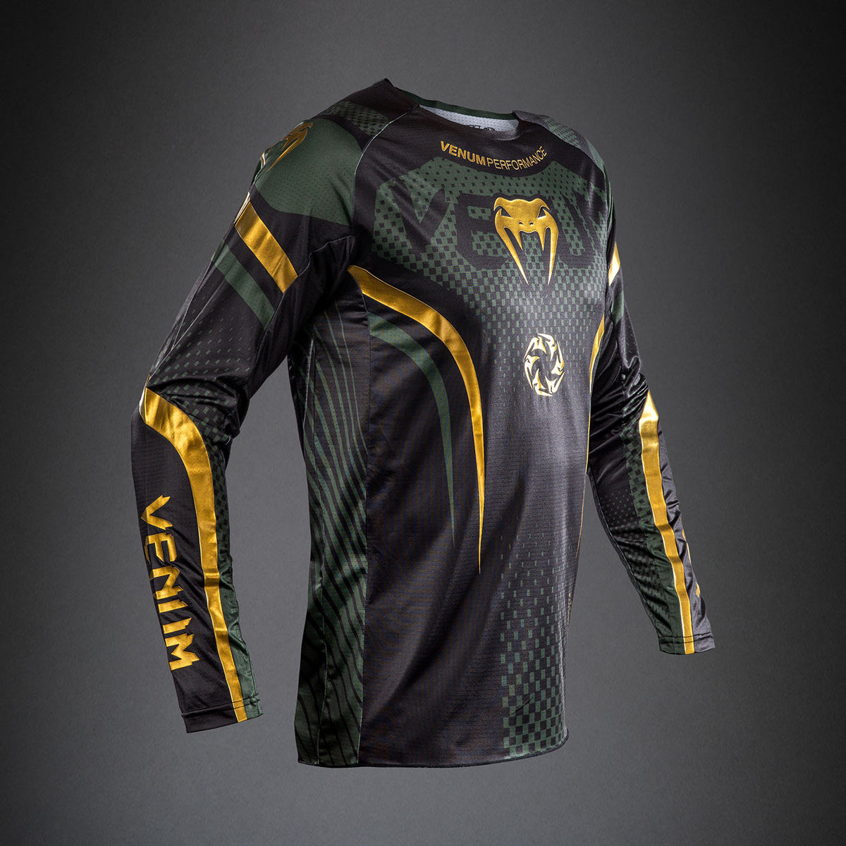 Venum MX Challenger Motorsportsshirt - Zwart/Groen/Goud