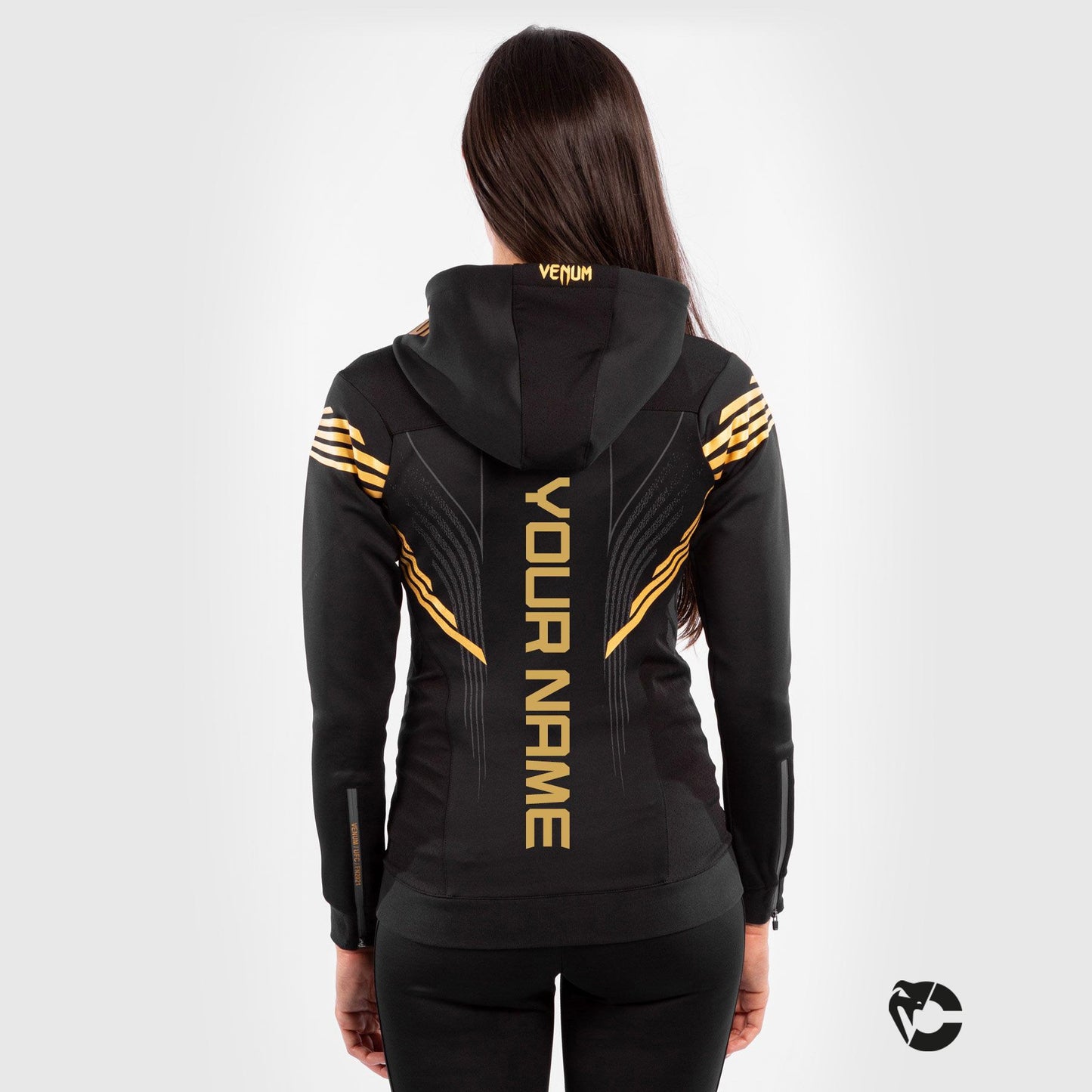 UFC Venum Gepersonaliseerd Authentic Fight Night Walkout Hoodie voor dames - Champion