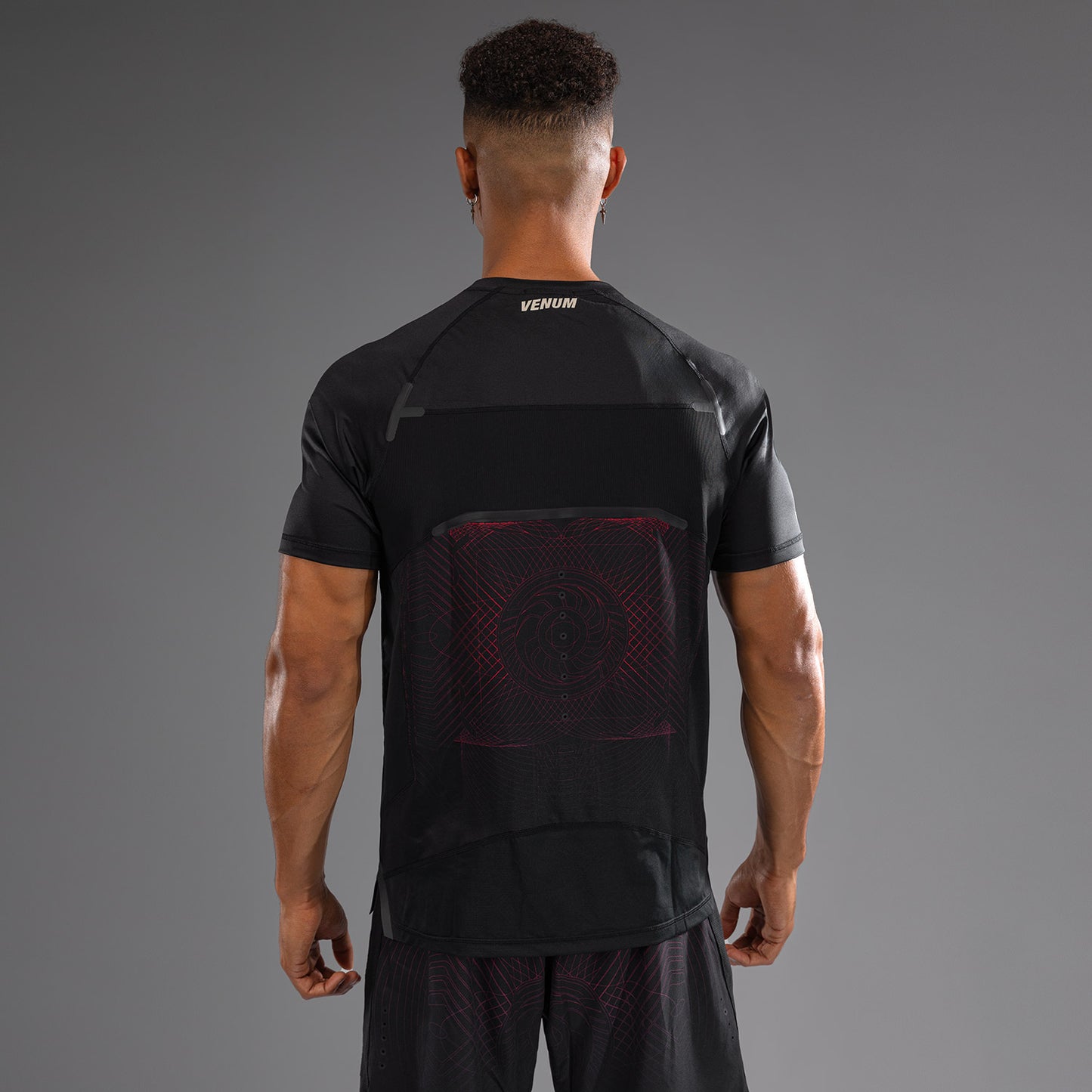 Venum G-Fit Air T-Shirt Heren Dry-Tech - Diepzwart / Vuurrood