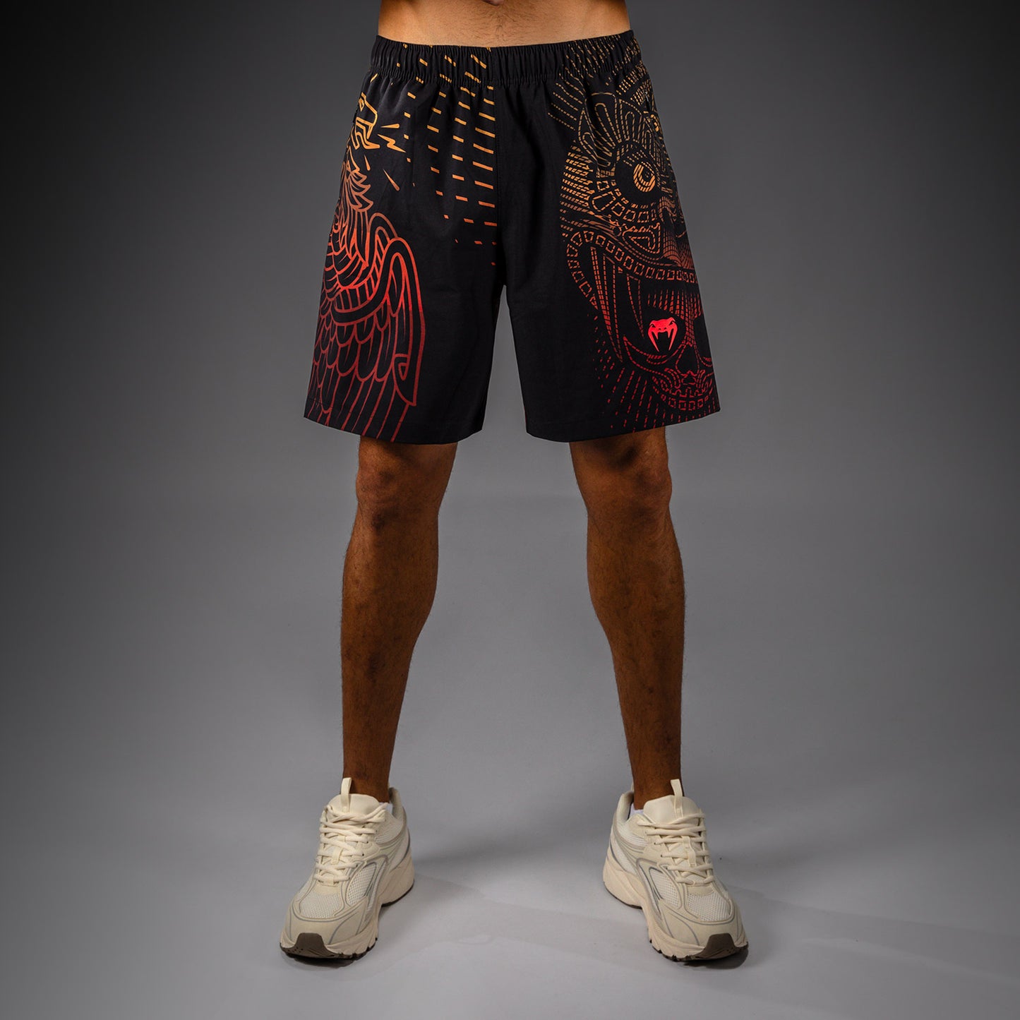 Venum Quetzal Fury Trainingsshorts - Zwart/Fury Rood/Tangerine