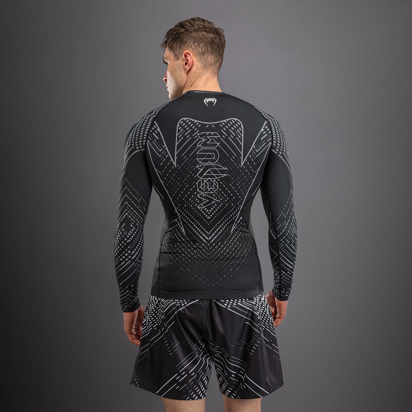 Venum Midnight Fury Rashguard met lange mouwen – Zwart/Grijs/Zilver