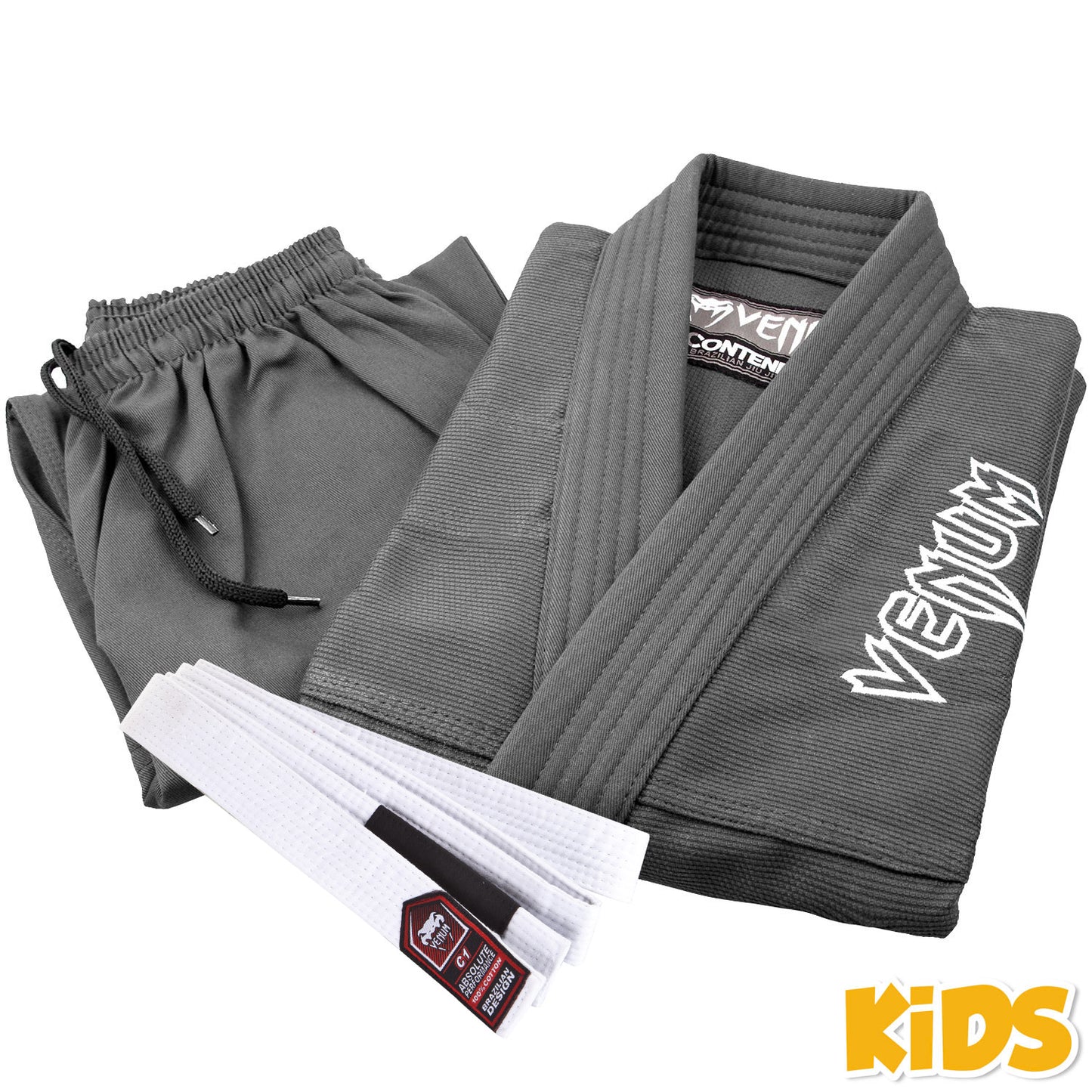 Venum Contender Kids BJJ Gi (Inclusief gratis witte band) - Grijs