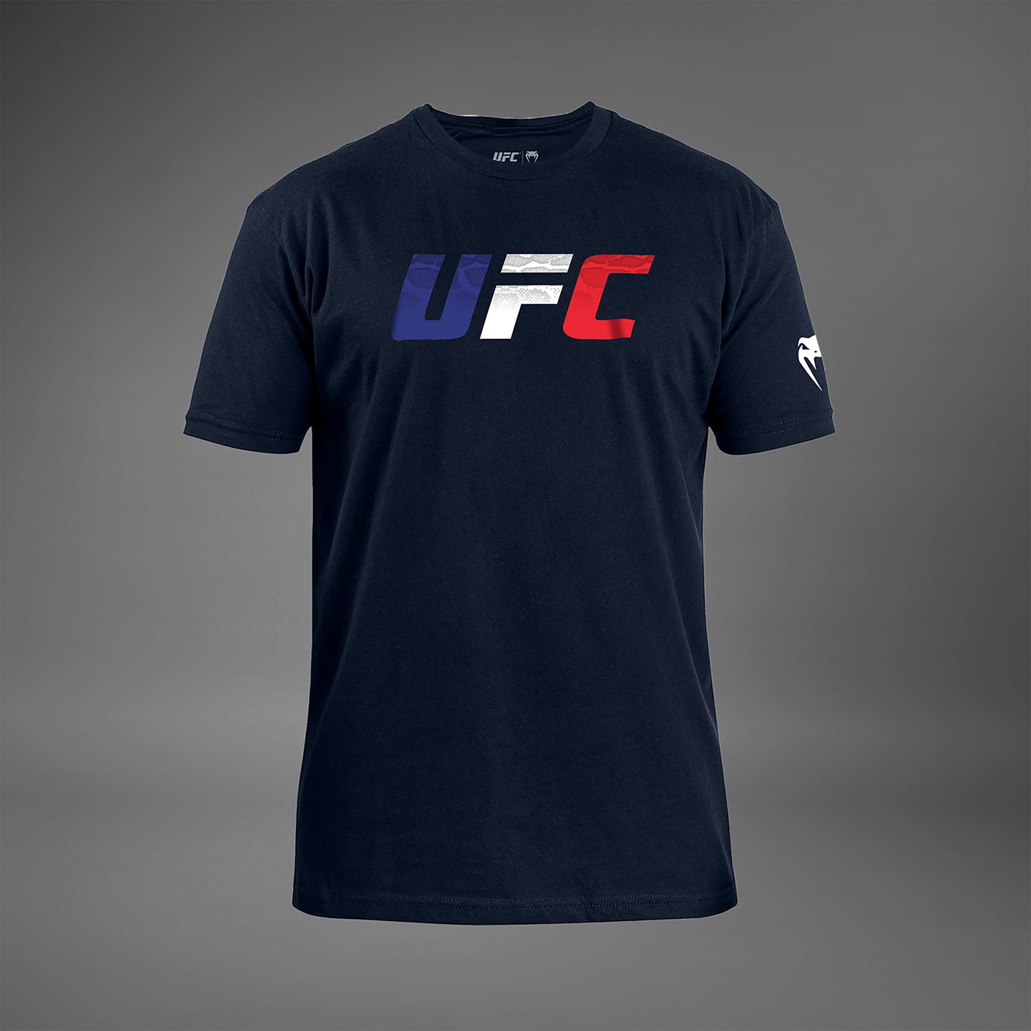 UFC Unrivaled by Venum Franse Vlag Mannen T-Shirt - Marineblauw