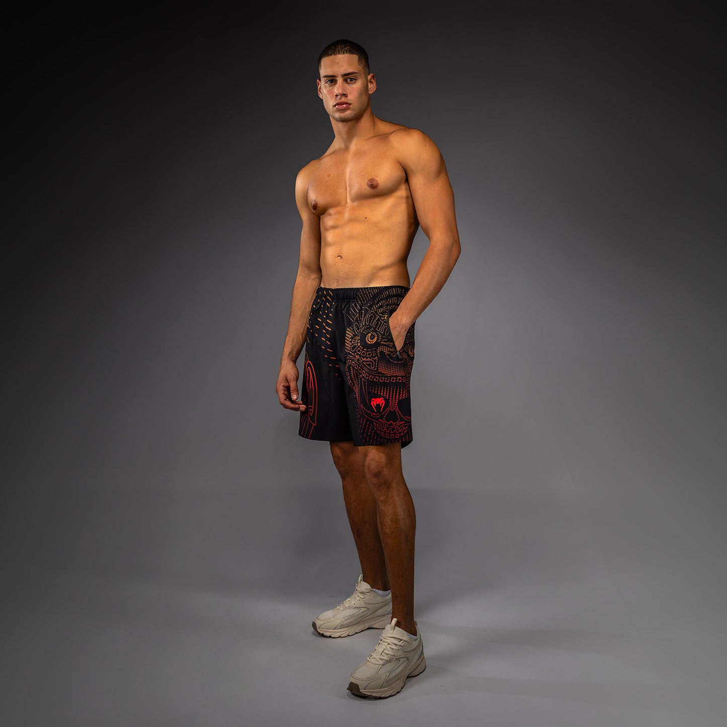 Venum Quetzal Fury Trainingsshorts - Zwart/Fury Rood/Tangerine