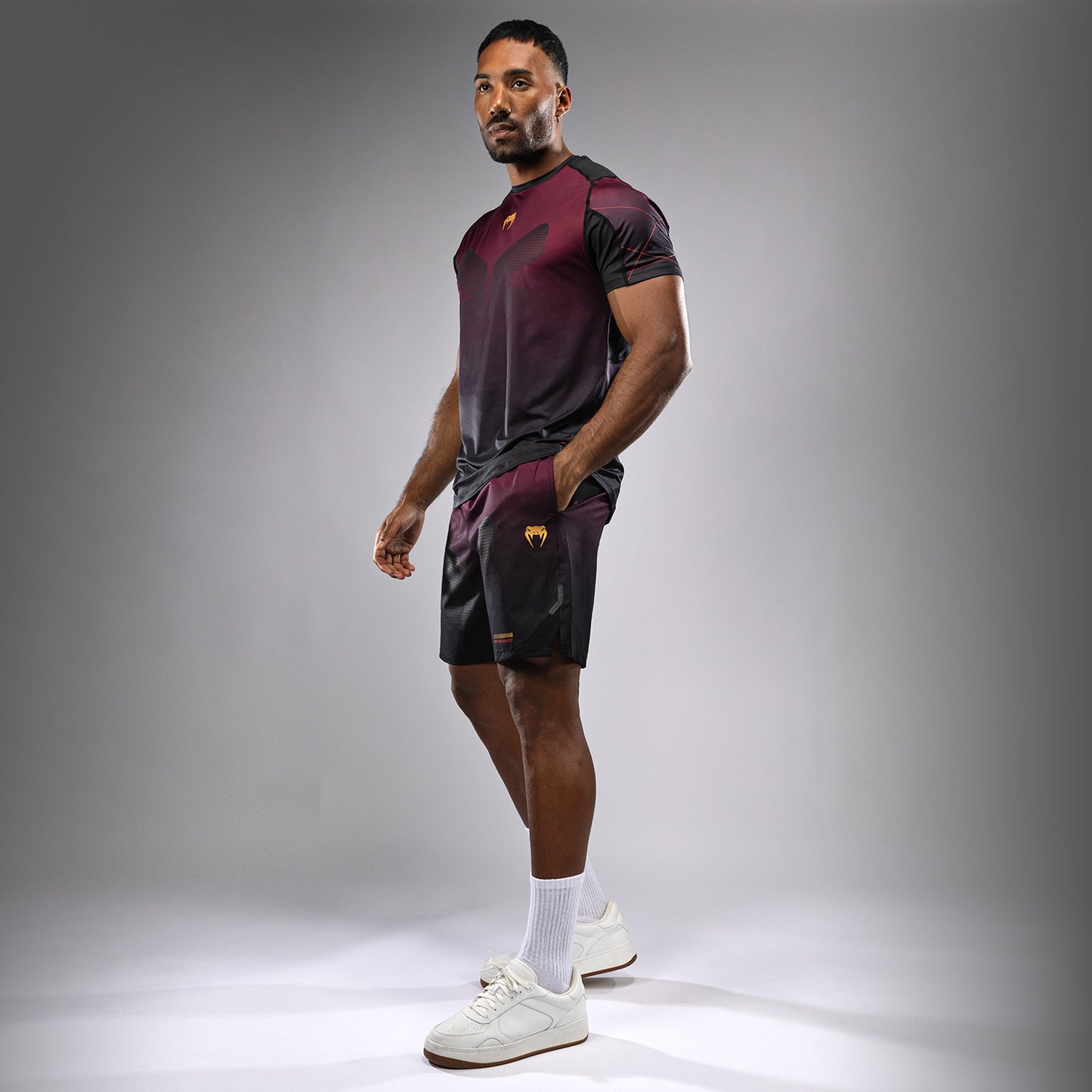 Venum Tactical XT Dry Tech T-shirt voor heren - Zwart/Bourgondië/Goud