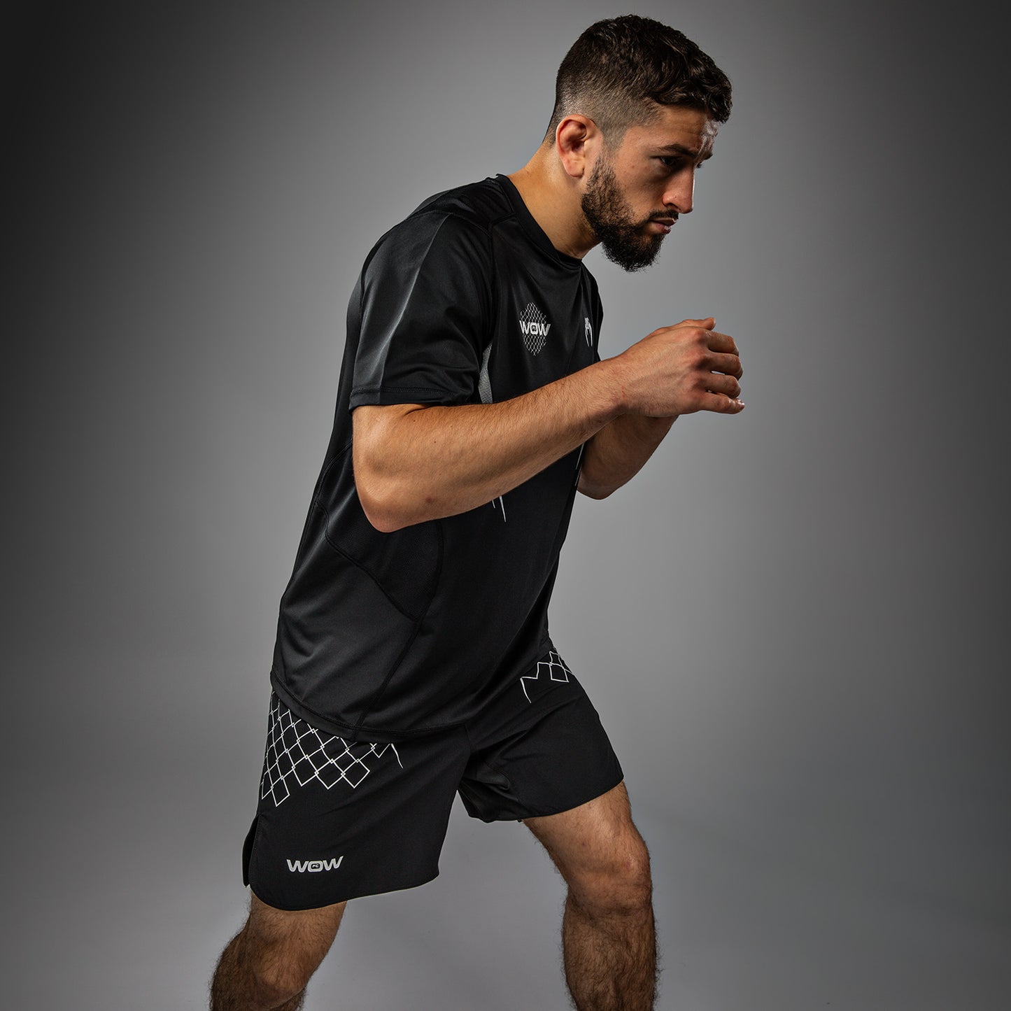 Venum x WOW FC Dry-Tech T-Shirt - Zwart/Zilver Grijs