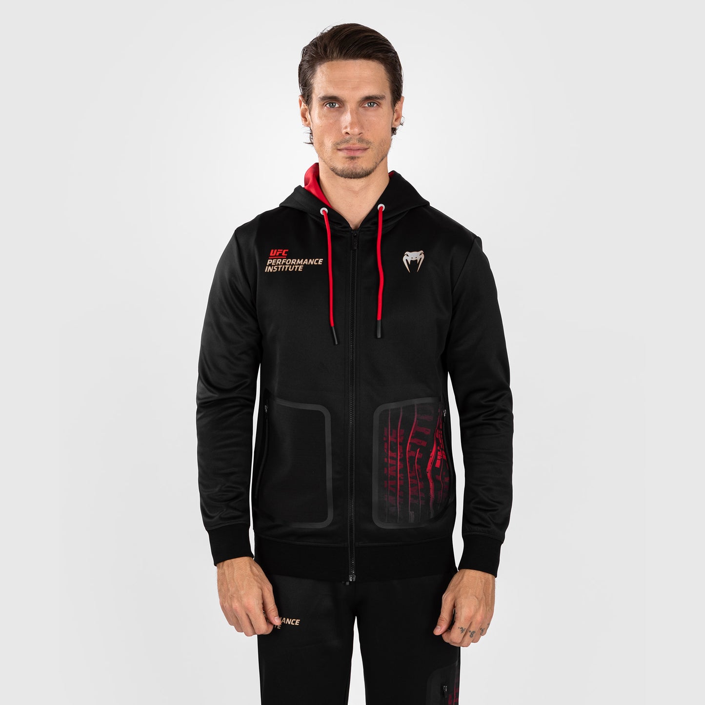 UFC Venum Performance Institute 2.0 Heren Zip Hoodie - Zwart/Rood