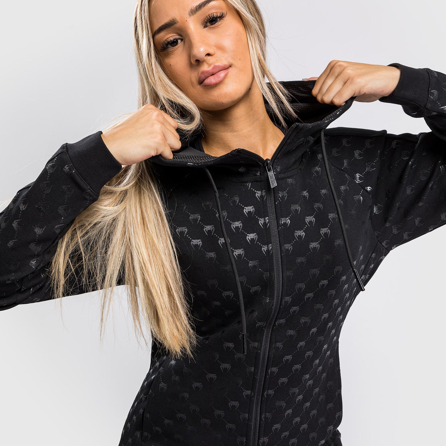 Venum Monogram Zip-Up Hoodie voor dames - Zwart/Roze Goud