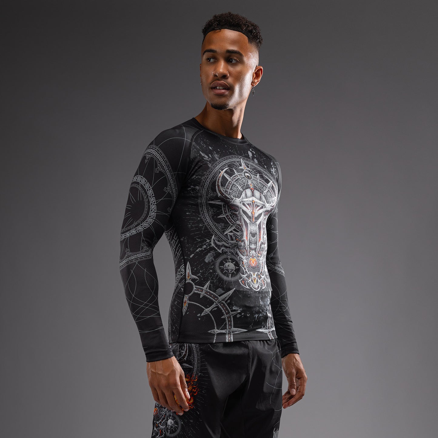 Venum Gladiator 5.0 Heren Lange Mouwen Rashguard - Zwart/Zilver