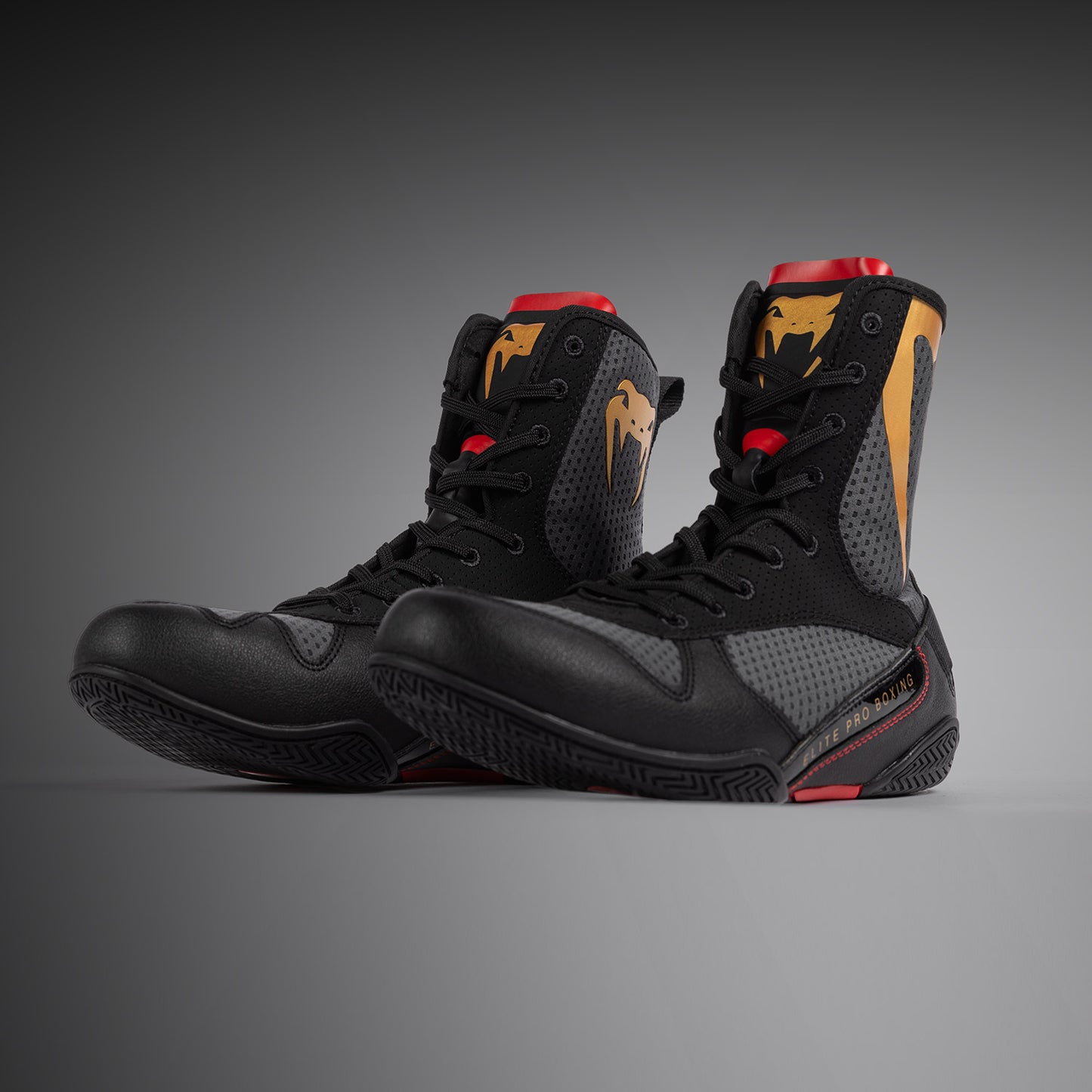 Venum Elite Boksschoenen - Stormgrijs/Goud