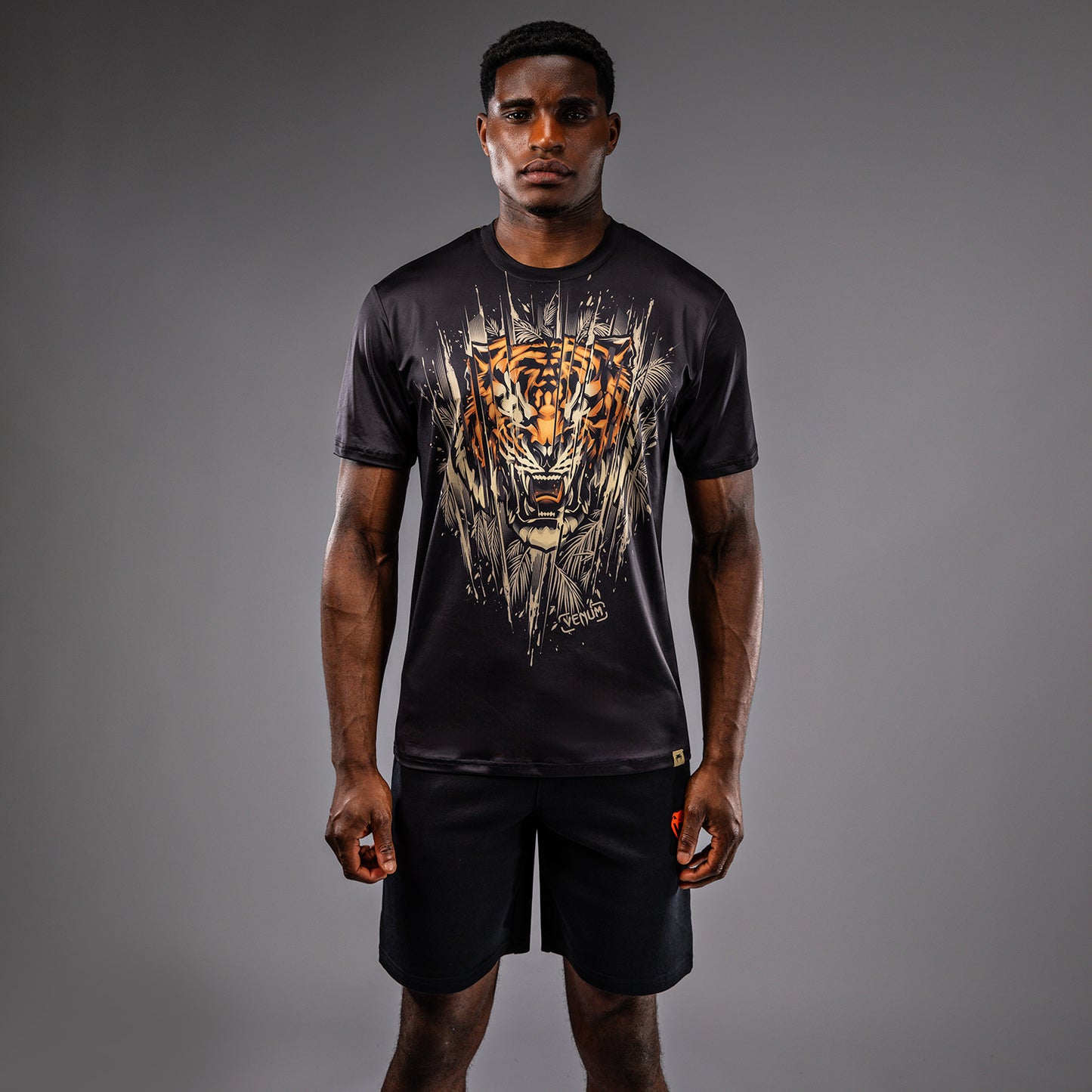 Venum Tiger Dry Tech T-Shirt Heren - Zwart / Neon Oranje