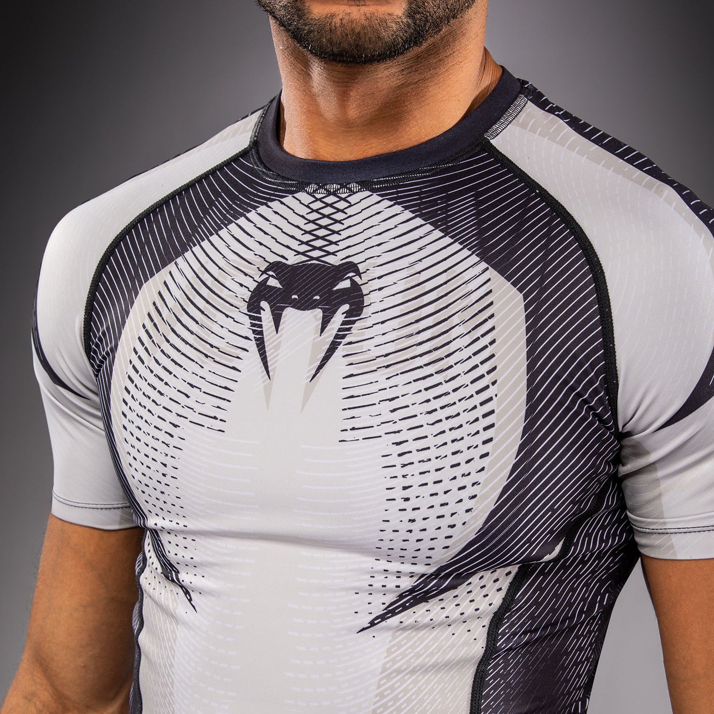 Venum Galactic 3.0 Rashguard met korte mouwen - Offwhite/Zwart