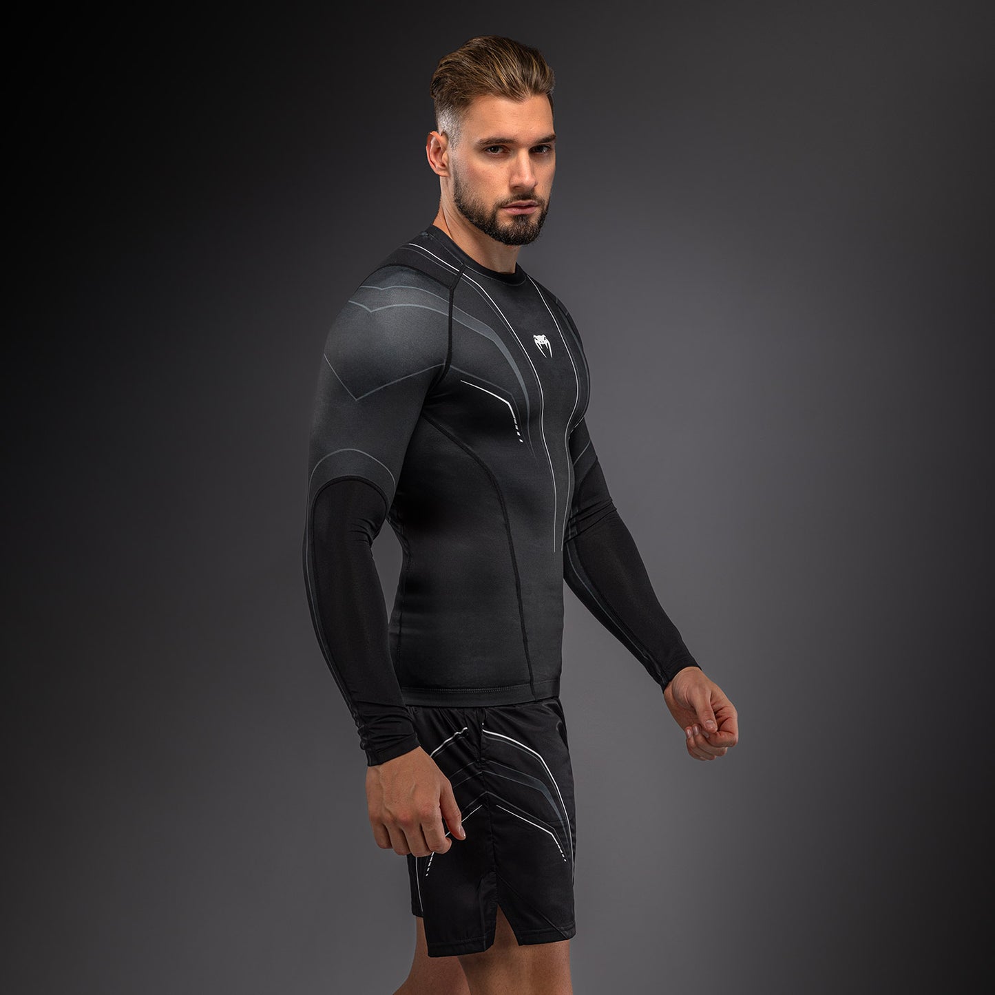 Venum Streamline Rashguard met lange mouwen – Zwart/Wit