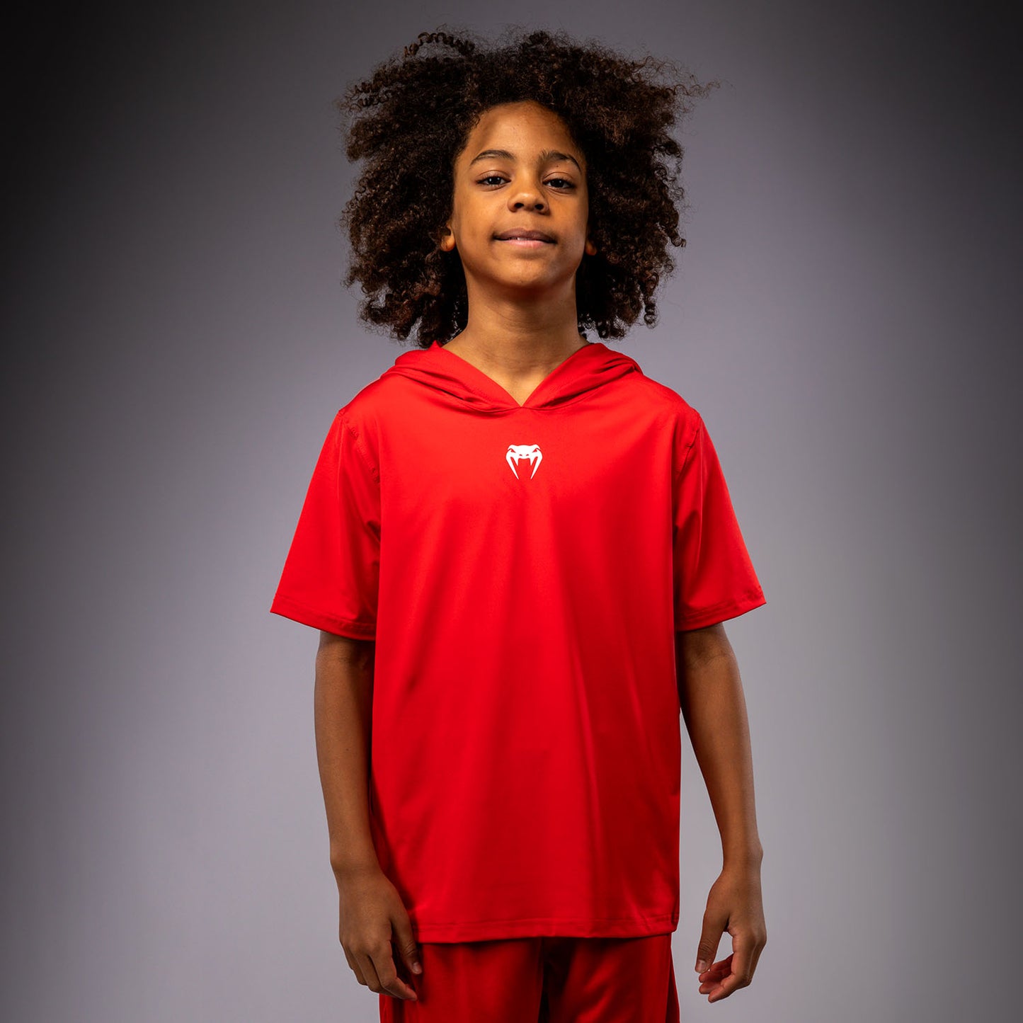 Venum Elite Dry-Tech Hoodie met korte mouwen voor kinderen - Rood