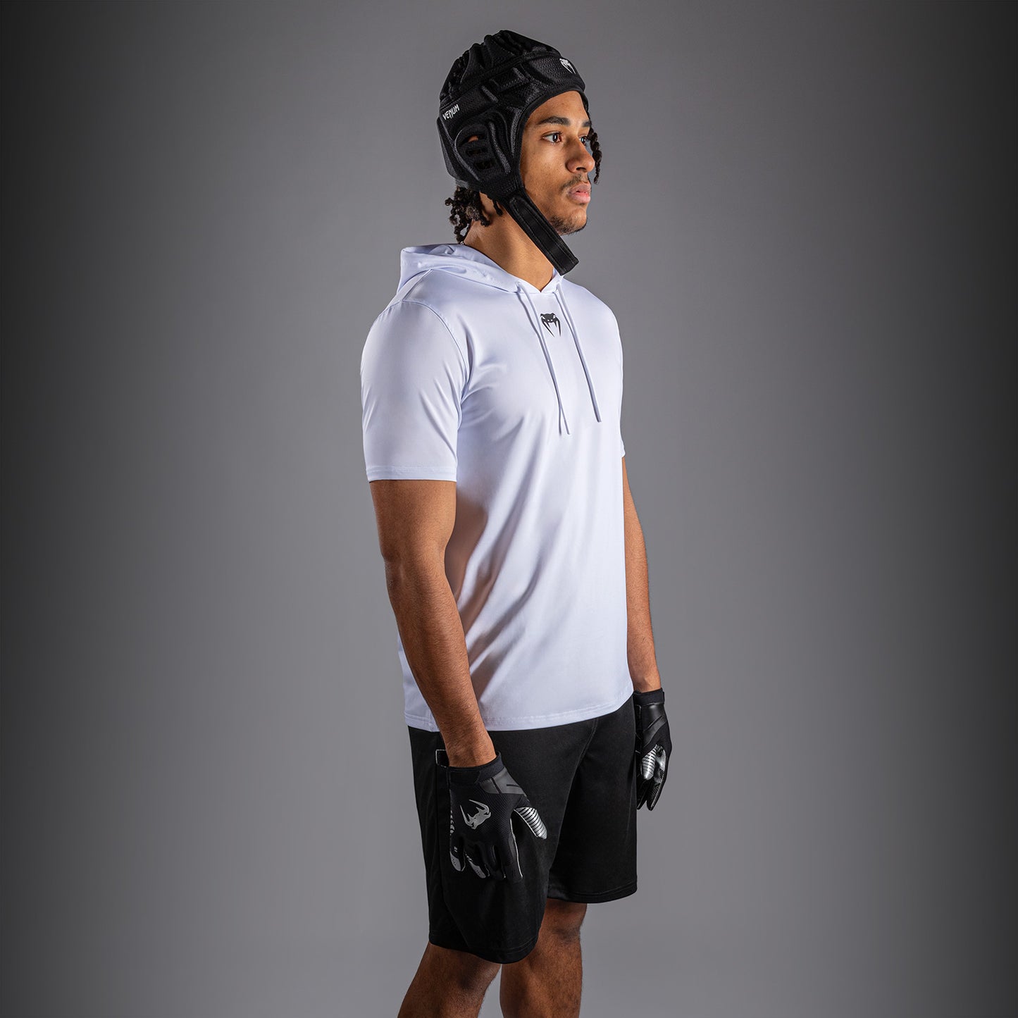 Venum Elite Dry Tech Hoodie met korte mouwen - Wit