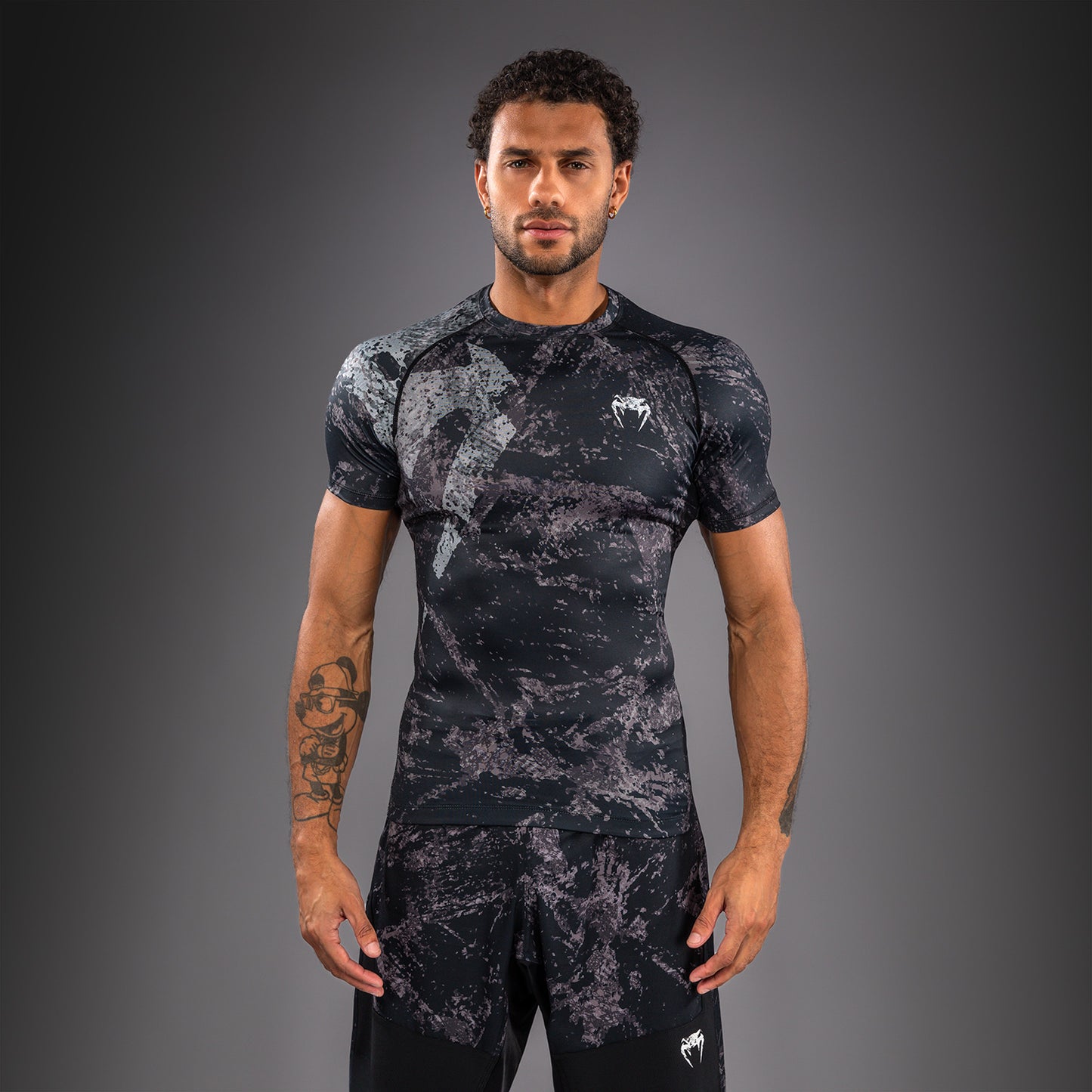 Venum Rage & Workout Rashguard met Korte Mouwen - Zwart/Grijs