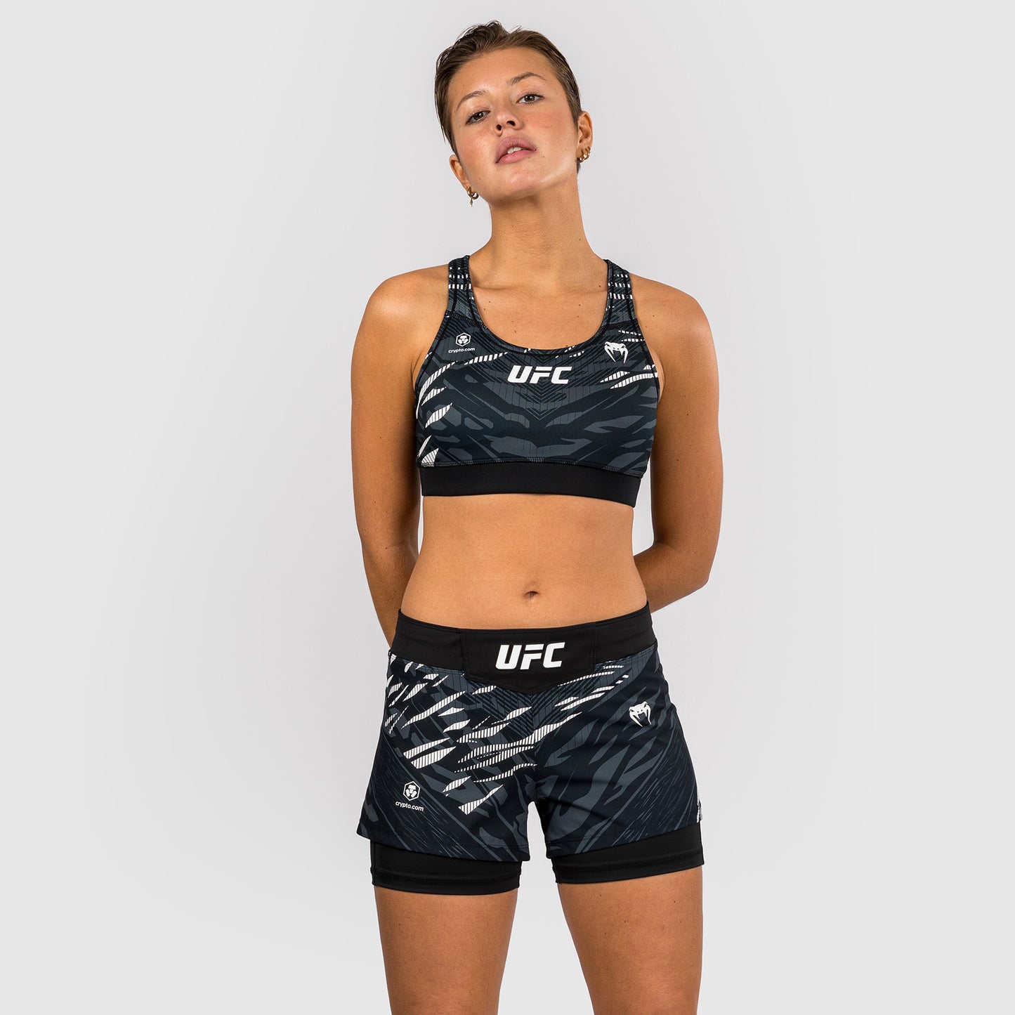 UFC Fusion by Venum Personalized Authentic Fight Night Fight Shorts voor Dames - Zwart
