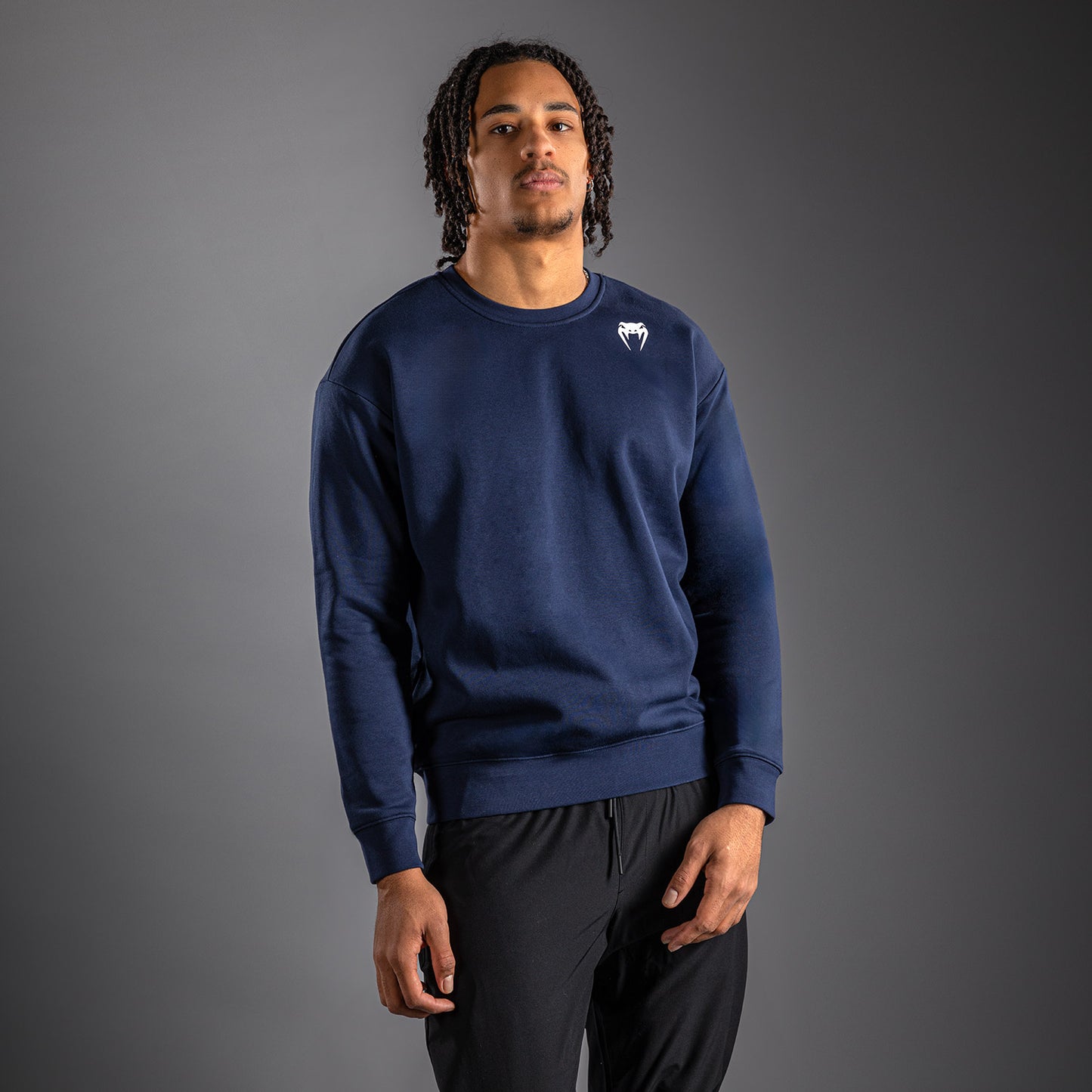 Venum Lineup Fleece Crew Navy - Blauw/Wit