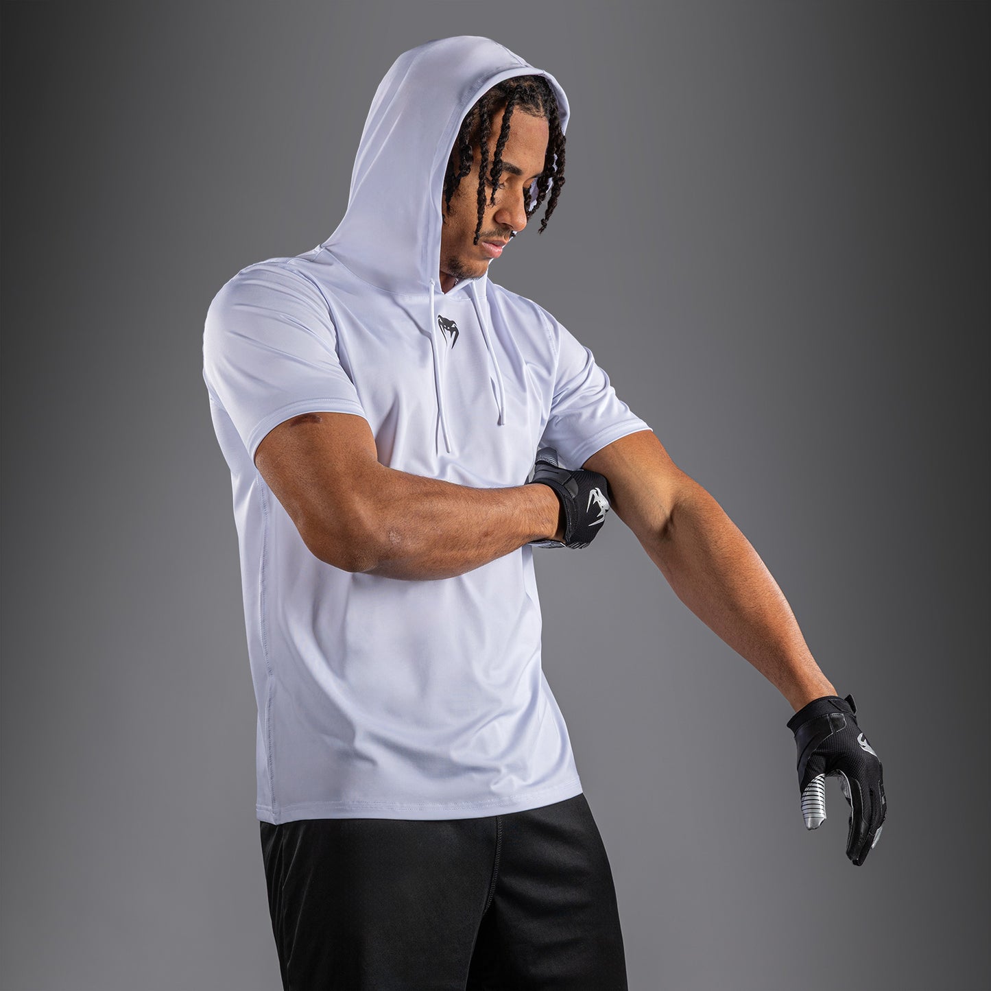 Venum Elite Dry Tech Hoodie met korte mouwen - Wit