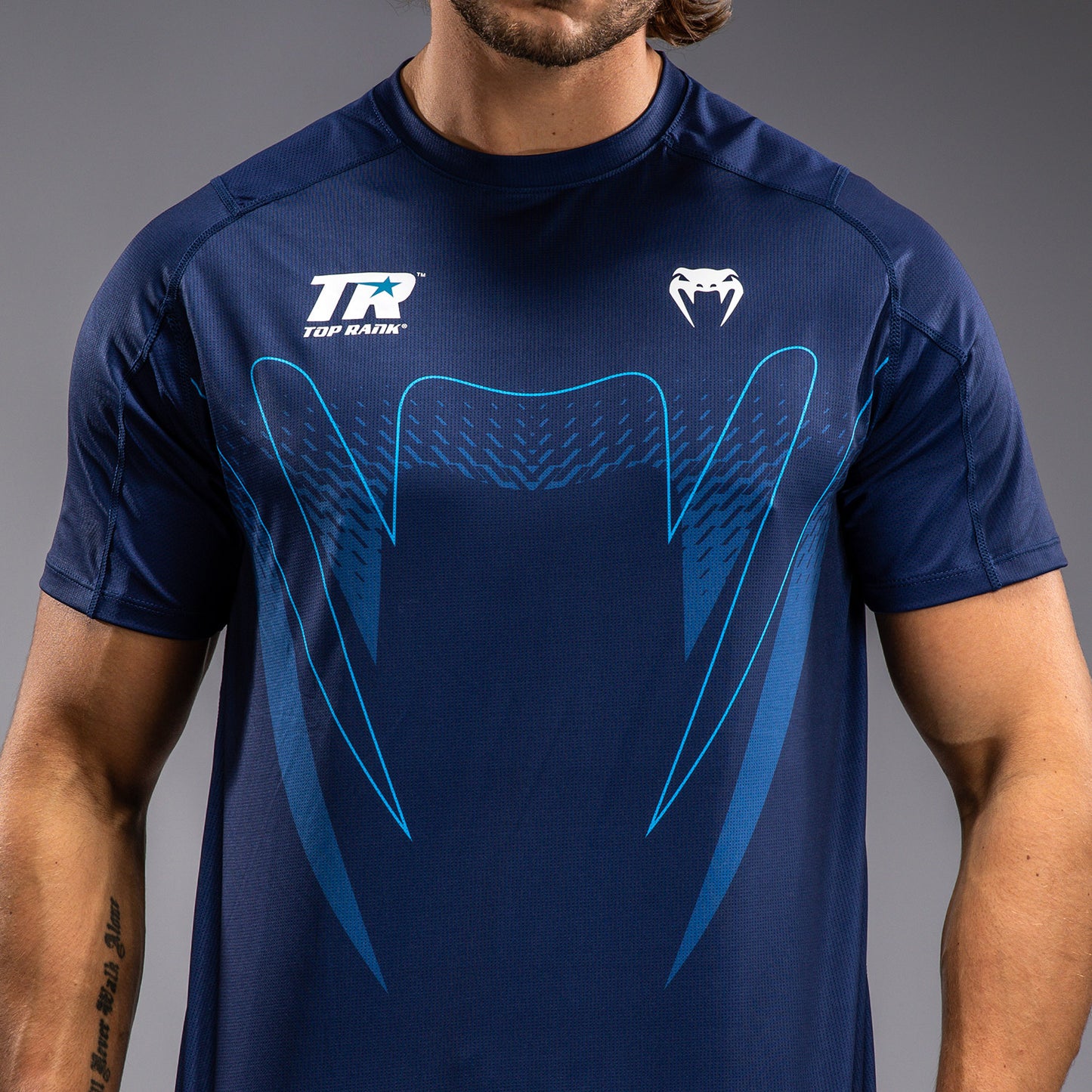 Venum x Top Rank Original Heren Dry Tech T-Shirt - Marineblauw