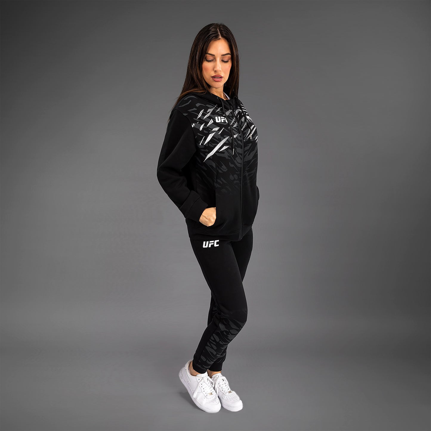 UFC Fusion by Venum Replica Zip-Hoodie voor Dames - Zwart