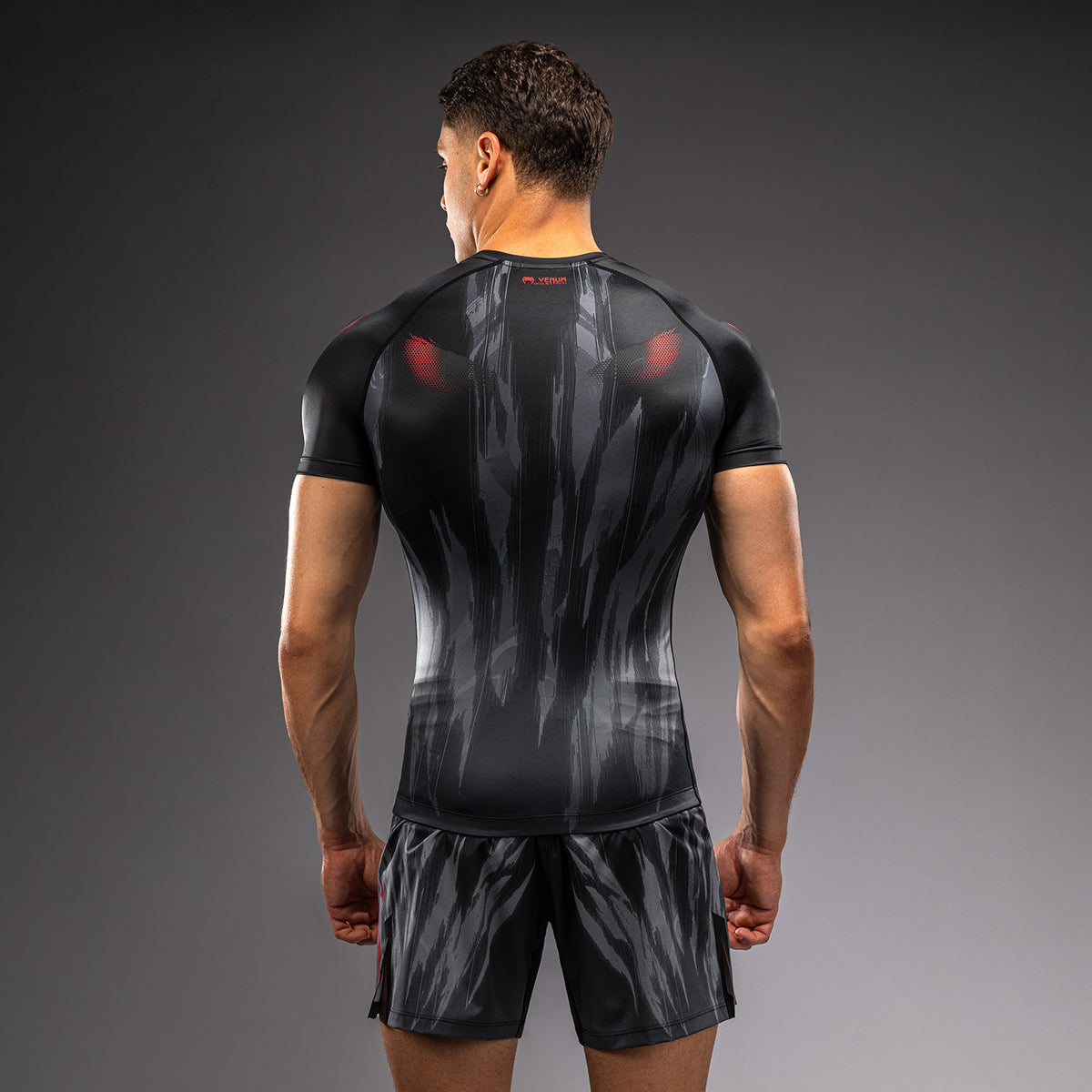 Venum Demon Rashguard met Korte Mouwen - Zwart/Grijs