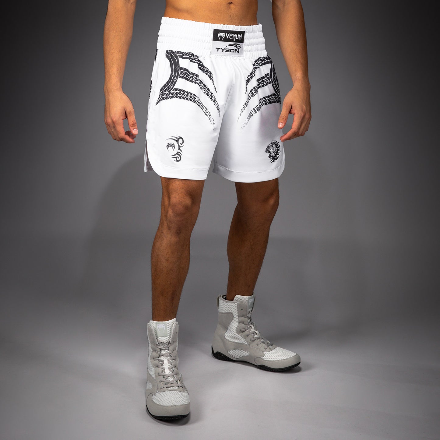 Venum x Mike Tyson Tiger Boksshorts - Optisch Wit/Diep Zwart