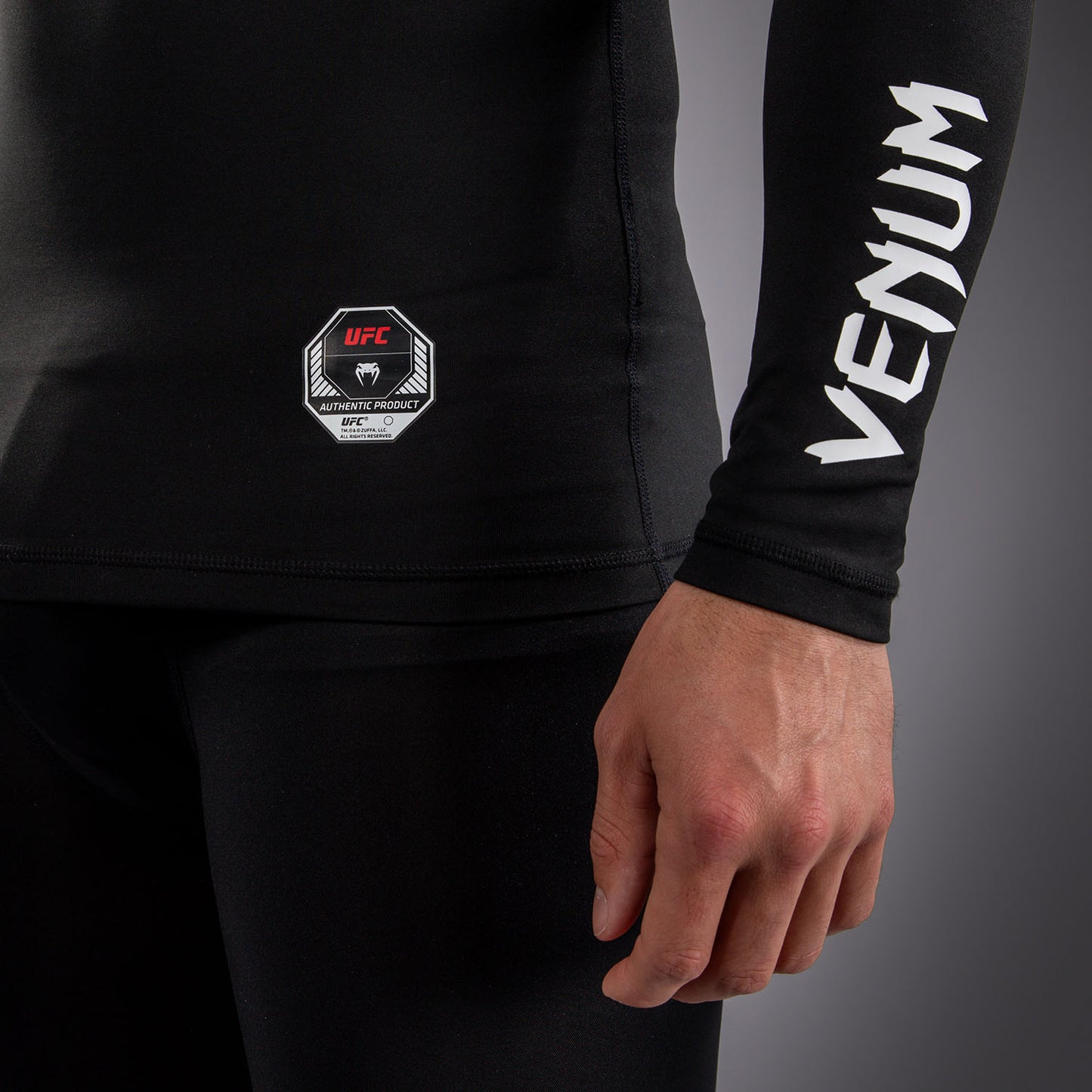 Venum UFC Unity by Venum Authentic Fight Week Heren Technische Rashguard met Lange Mouwen - Zwart