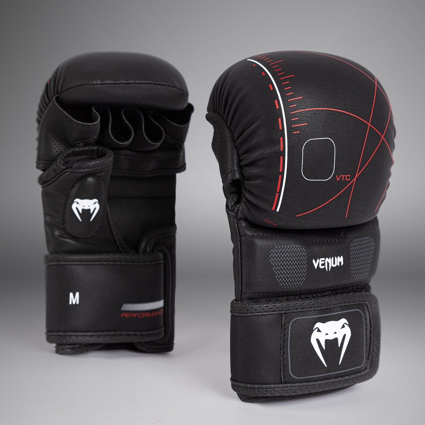 Venum Tactical XT MMA Sparring Handschoenen - Zwart/Vuurrood
