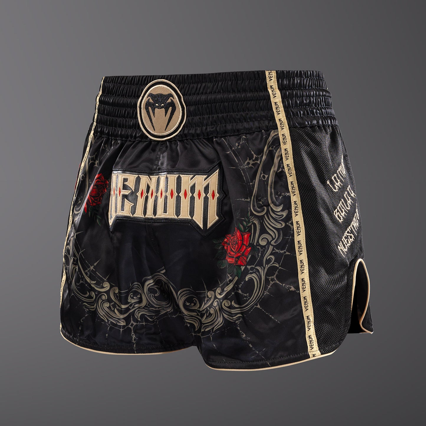 Venum Santa Muerte 5.0 Muay Thai Shorts - Diep Zwart/Goud