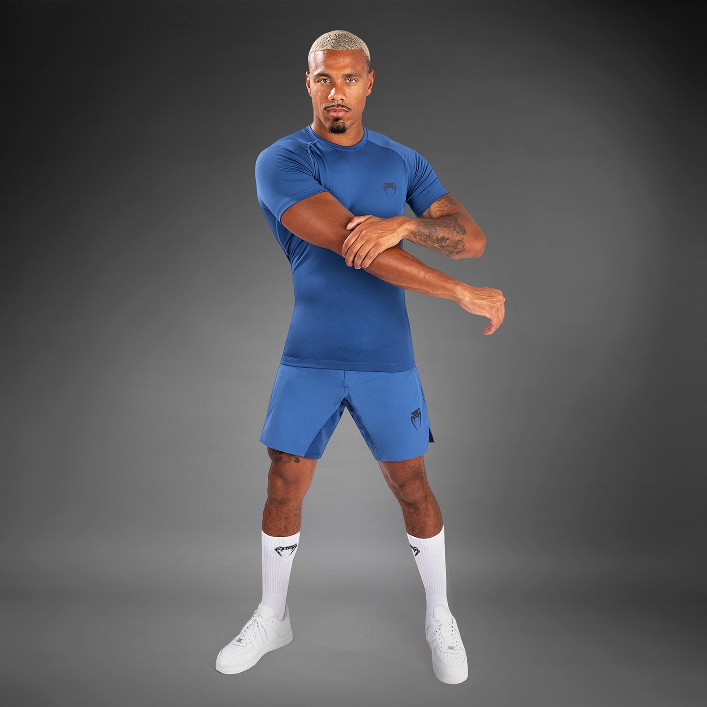 Venum Contender Heren Rashguard met korte mouwen - Blauw