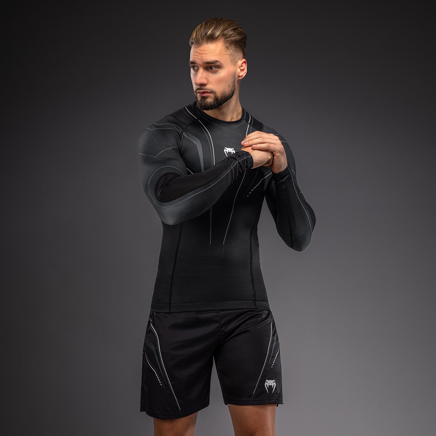 Venum Streamline Rashguard met lange mouwen – Zwart/Wit