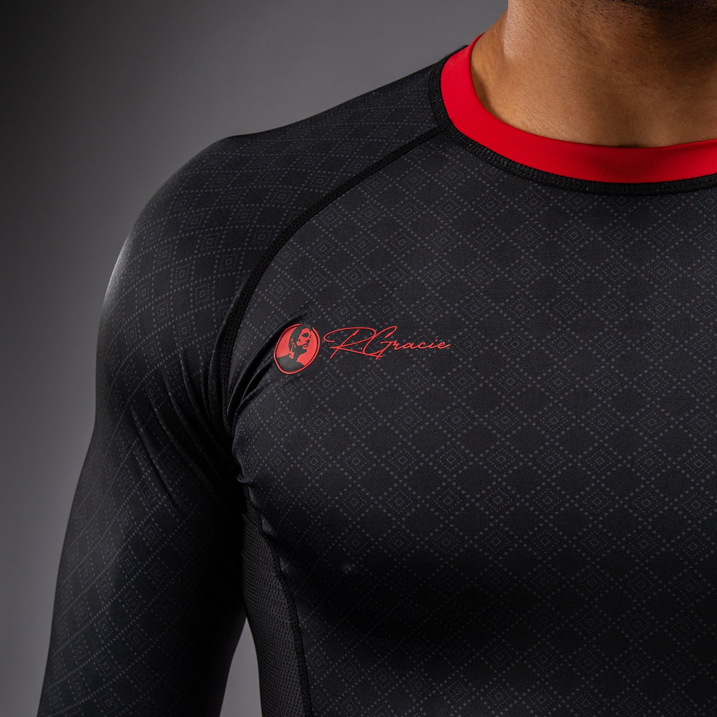 Venum x Roger Gracie Signature Rashguard met Lange Mouwen - Zwart/Rood