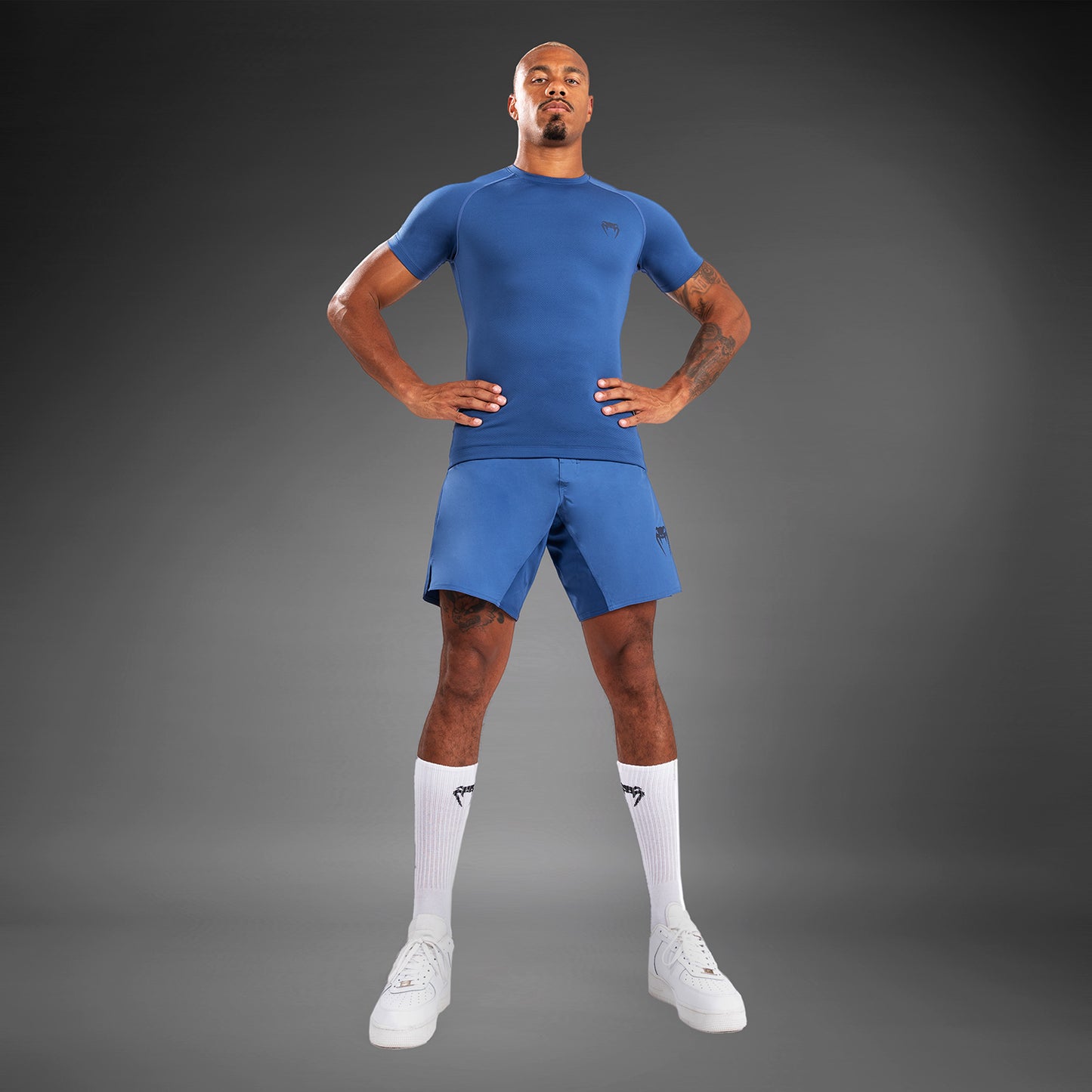 Venum Contender Heren Rashguard met korte mouwen - Blauw