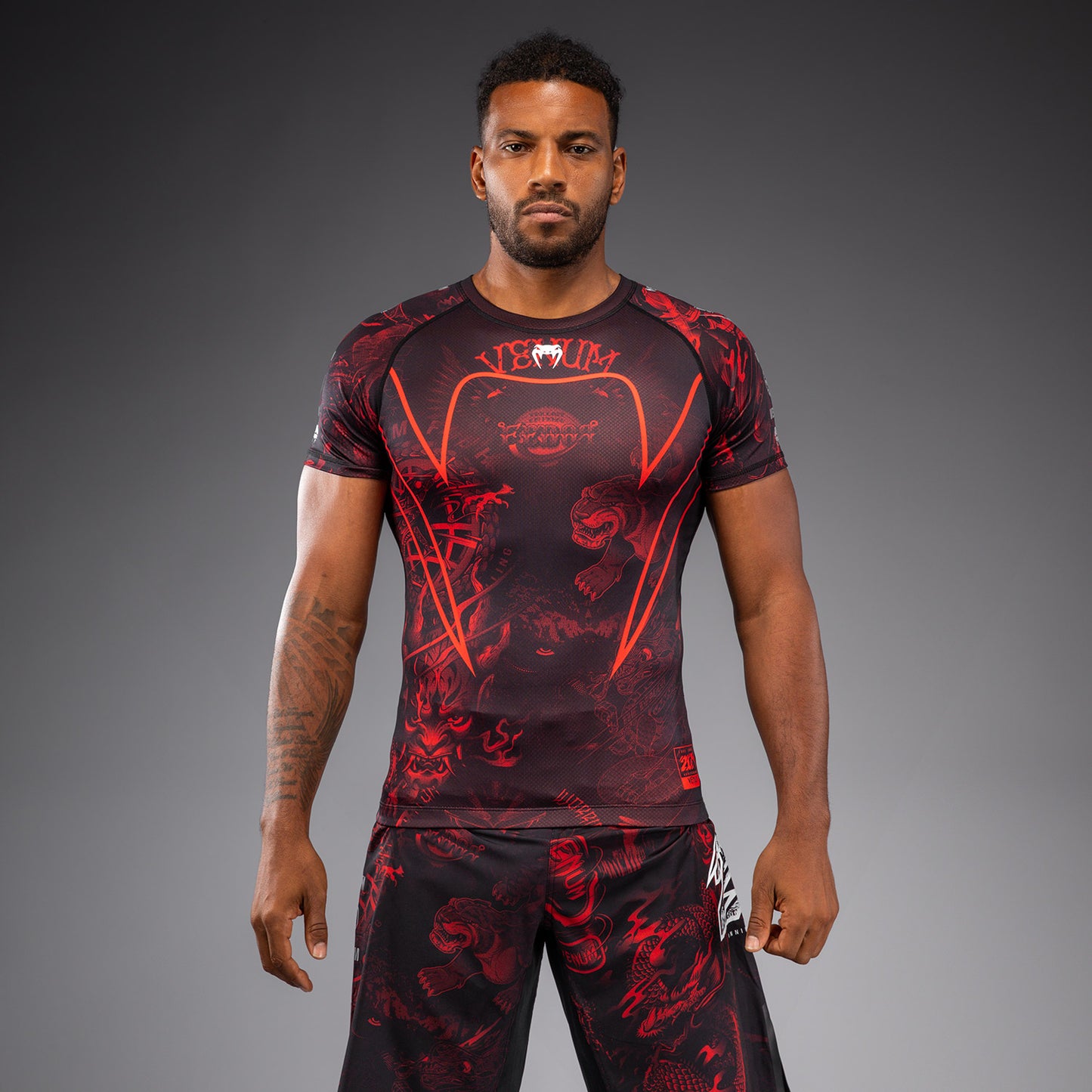 Venum 20th Anniversary Rashguard met korte mouwen - Zwart/Rood