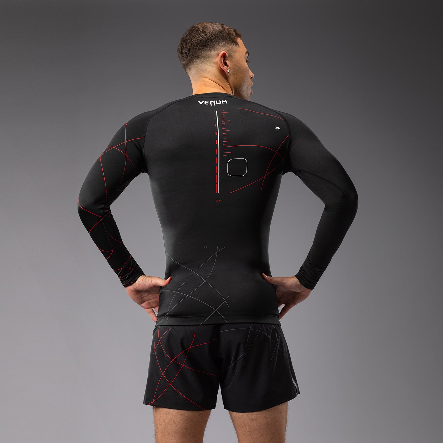 Venum Tactical XT Heren-Rashguard met lange mouwen - Zwart/Vuurrood