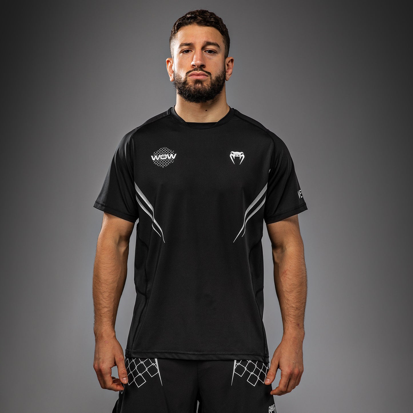 Venum x WOW FC Dry-Tech T-Shirt - Zwart/Zilver Grijs
