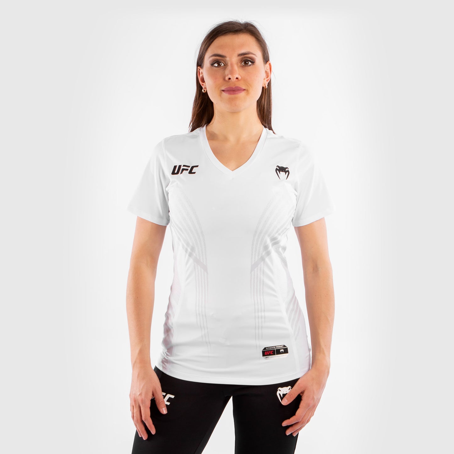 UFC Venum Gepersonaliseerd Authentic Fight Night Walkout Damesshirt - Wit