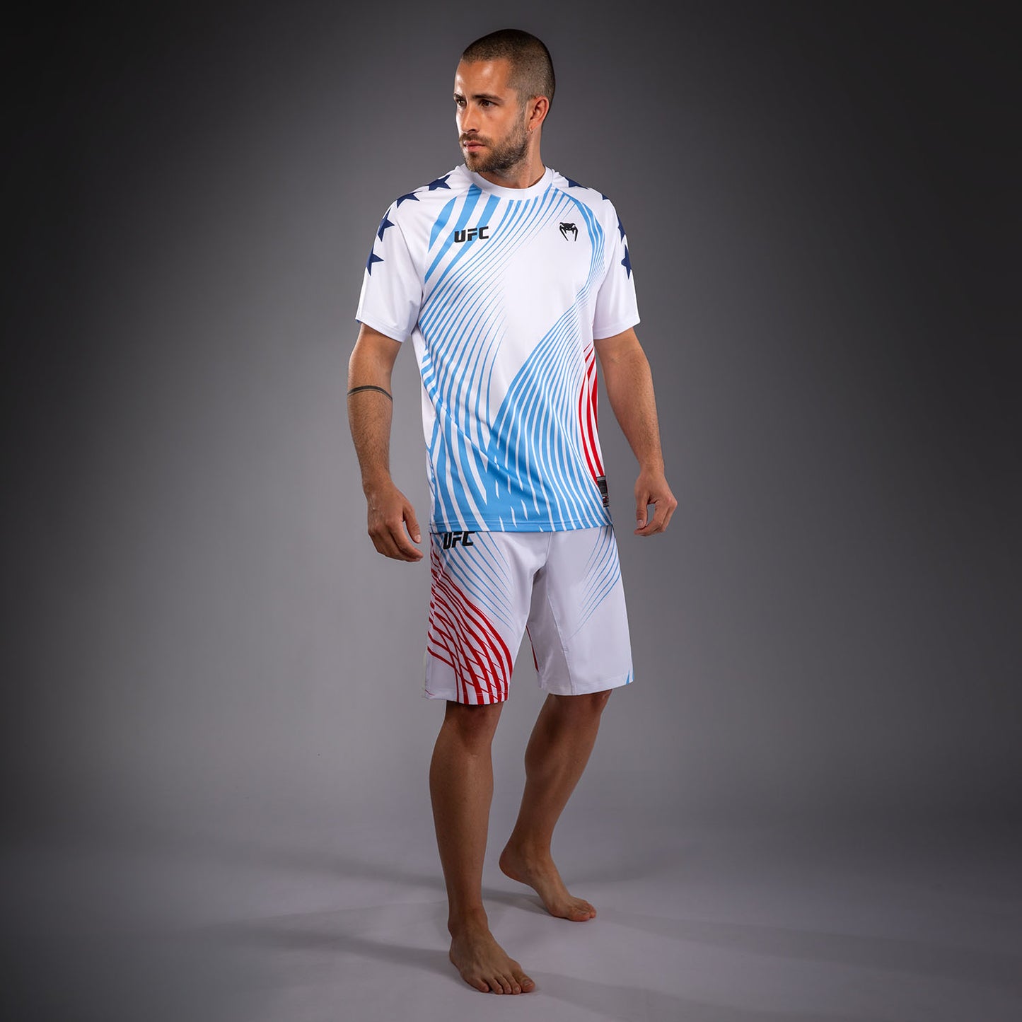 Official UFC Freedom 250 by Venum Op maat gemaakt Authentic Fight Night Walkout Jersey voor heren - Wit