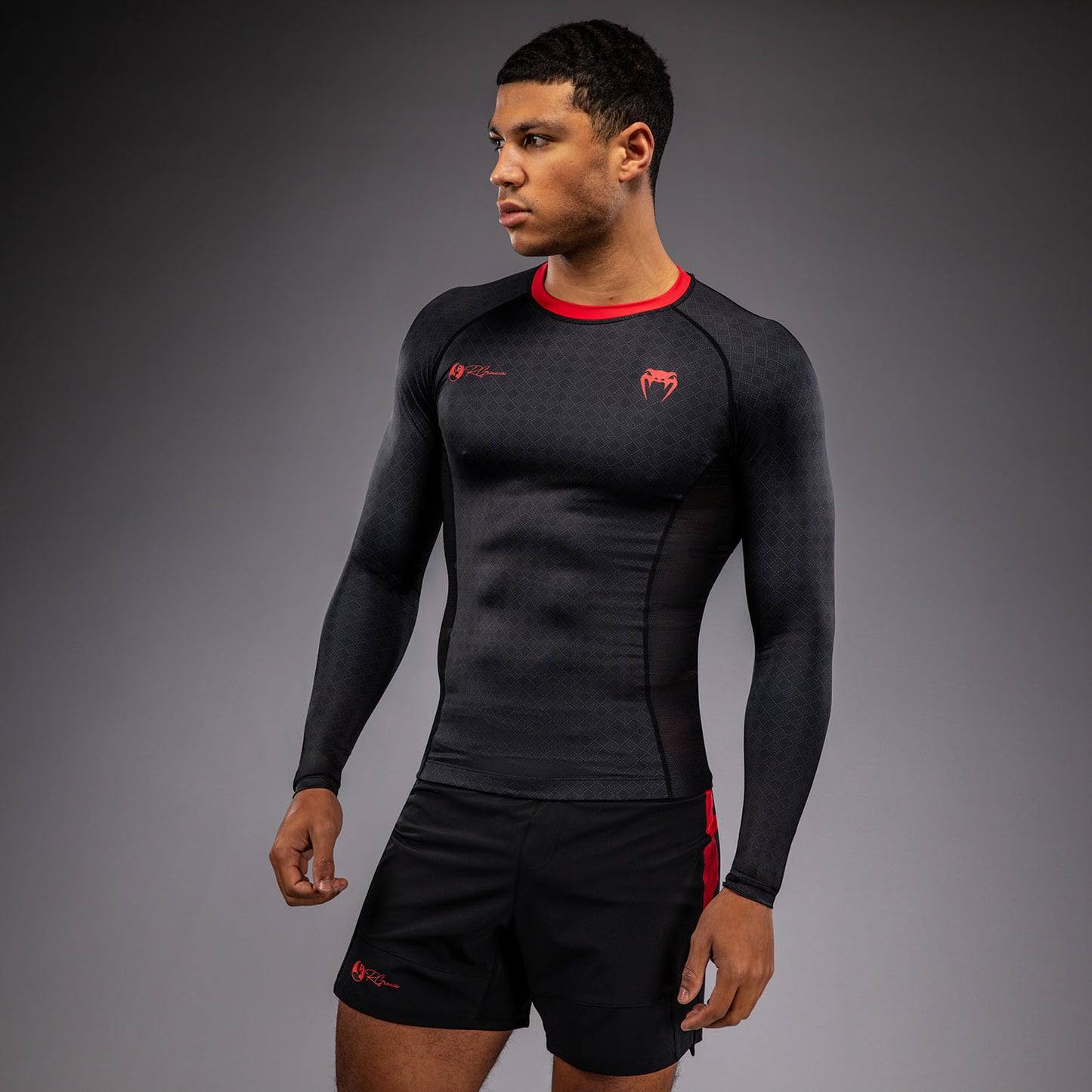 Venum x Roger Gracie Signature Rashguard met Lange Mouwen - Zwart/Rood